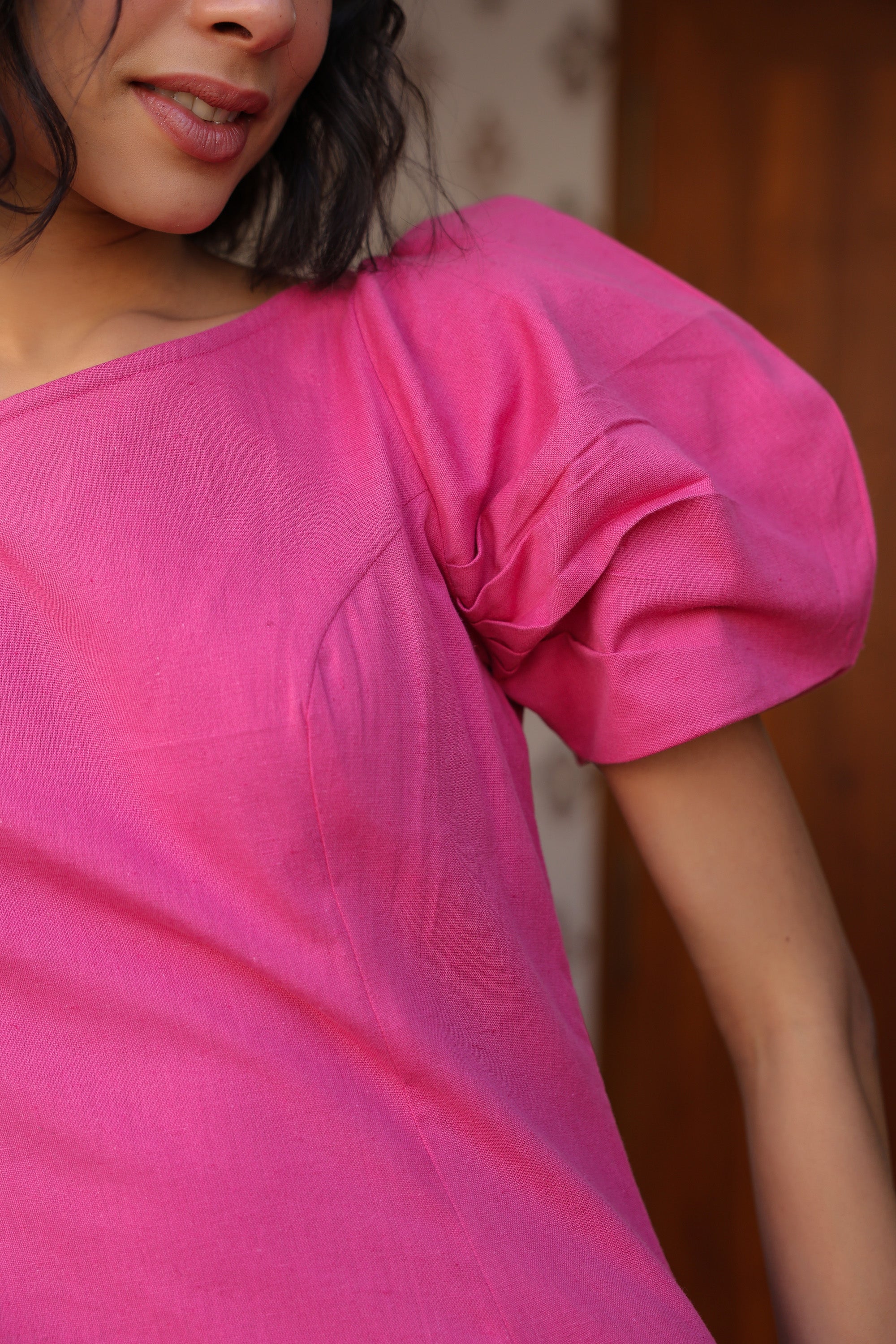 Dusky Rose Cotton Flex Dress