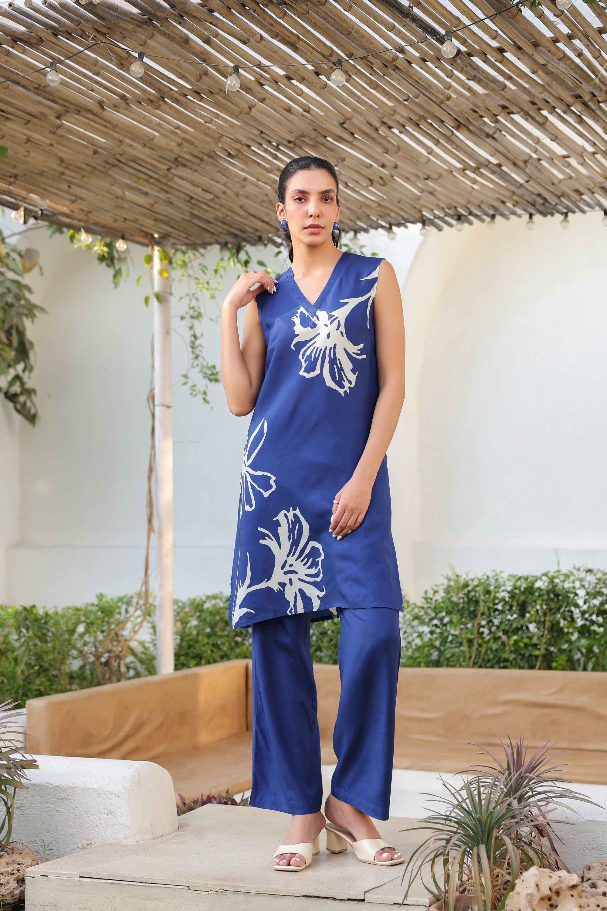 Blue Iris Russian Silk Co-ord Set