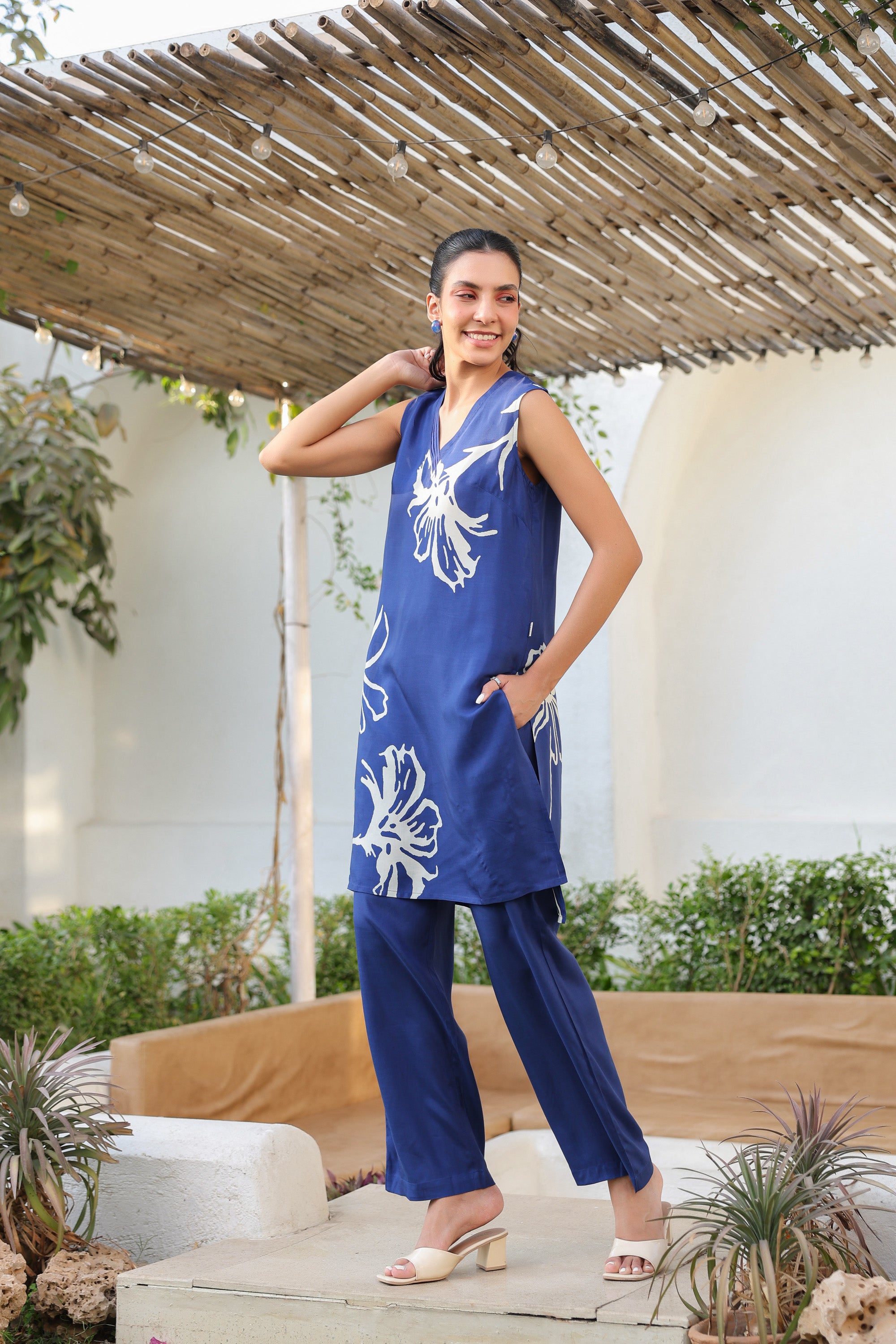 Blue Iris Russian Silk Co-ord Set