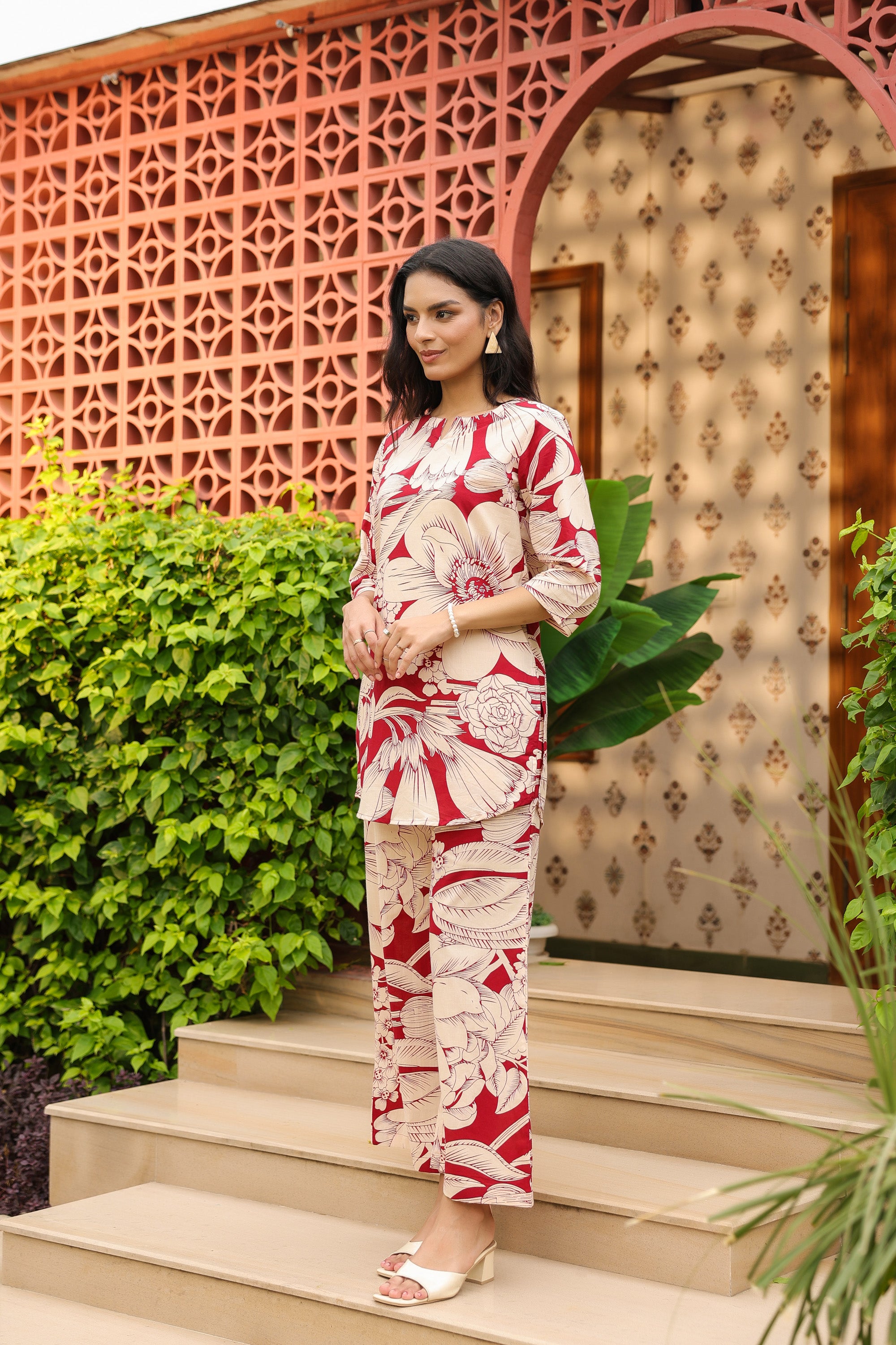 Tropical Floral Pure Cotton Co-ord Set