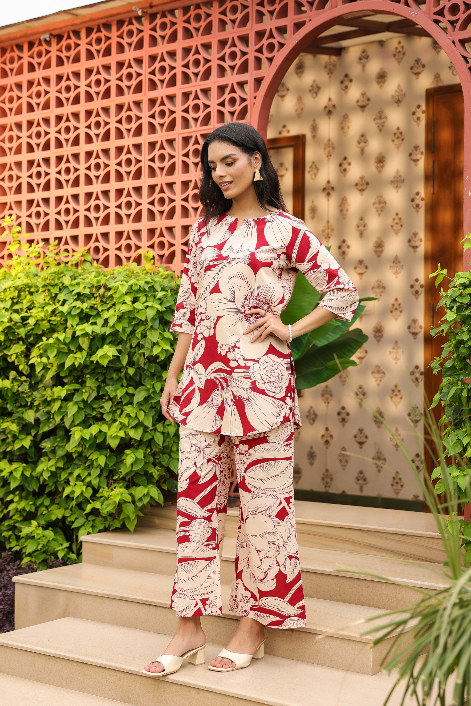 Tropical Floral Pure Cotton Co-ord Set