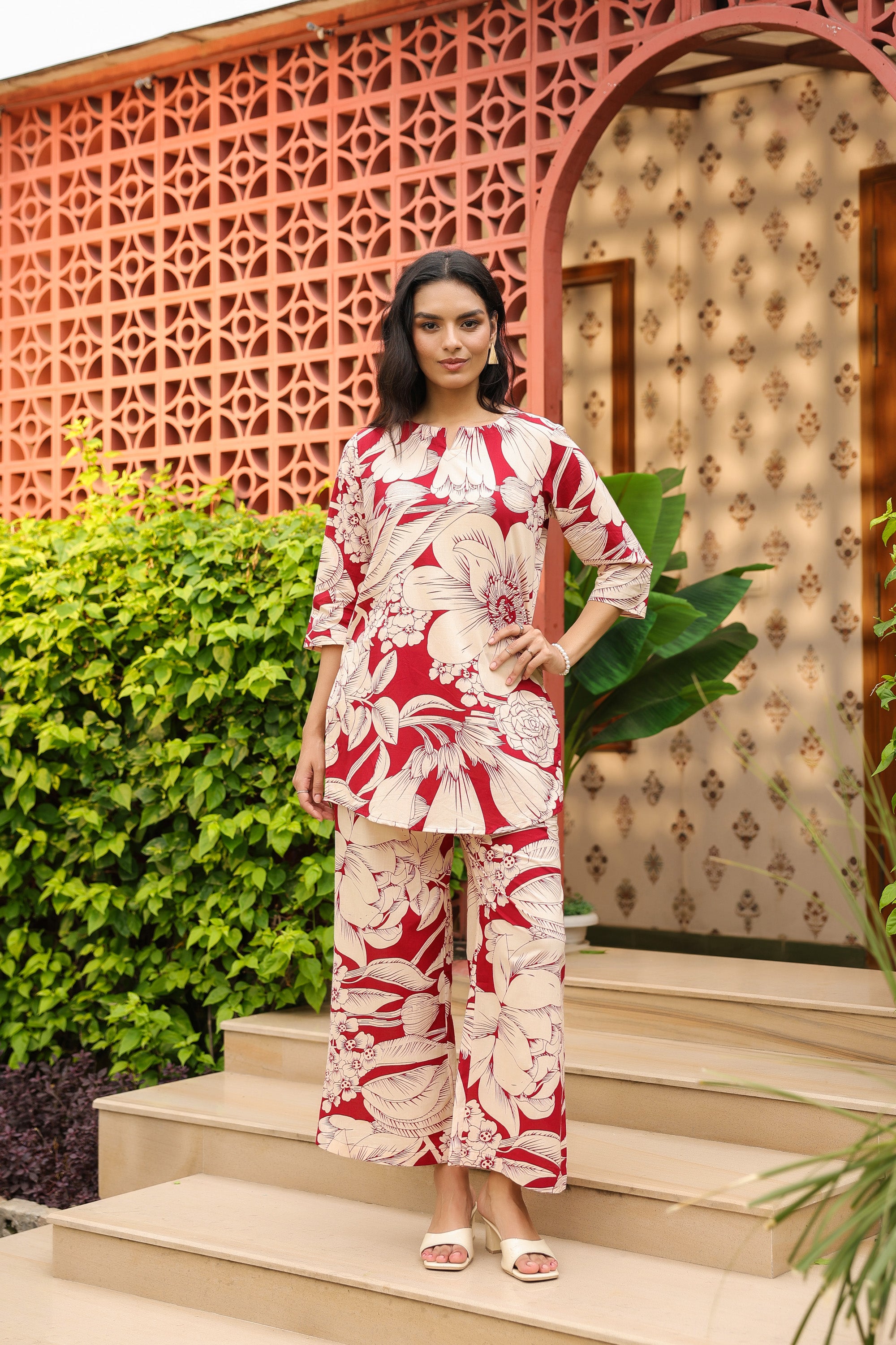 Tropical Floral Pure Cotton Co-ord Set