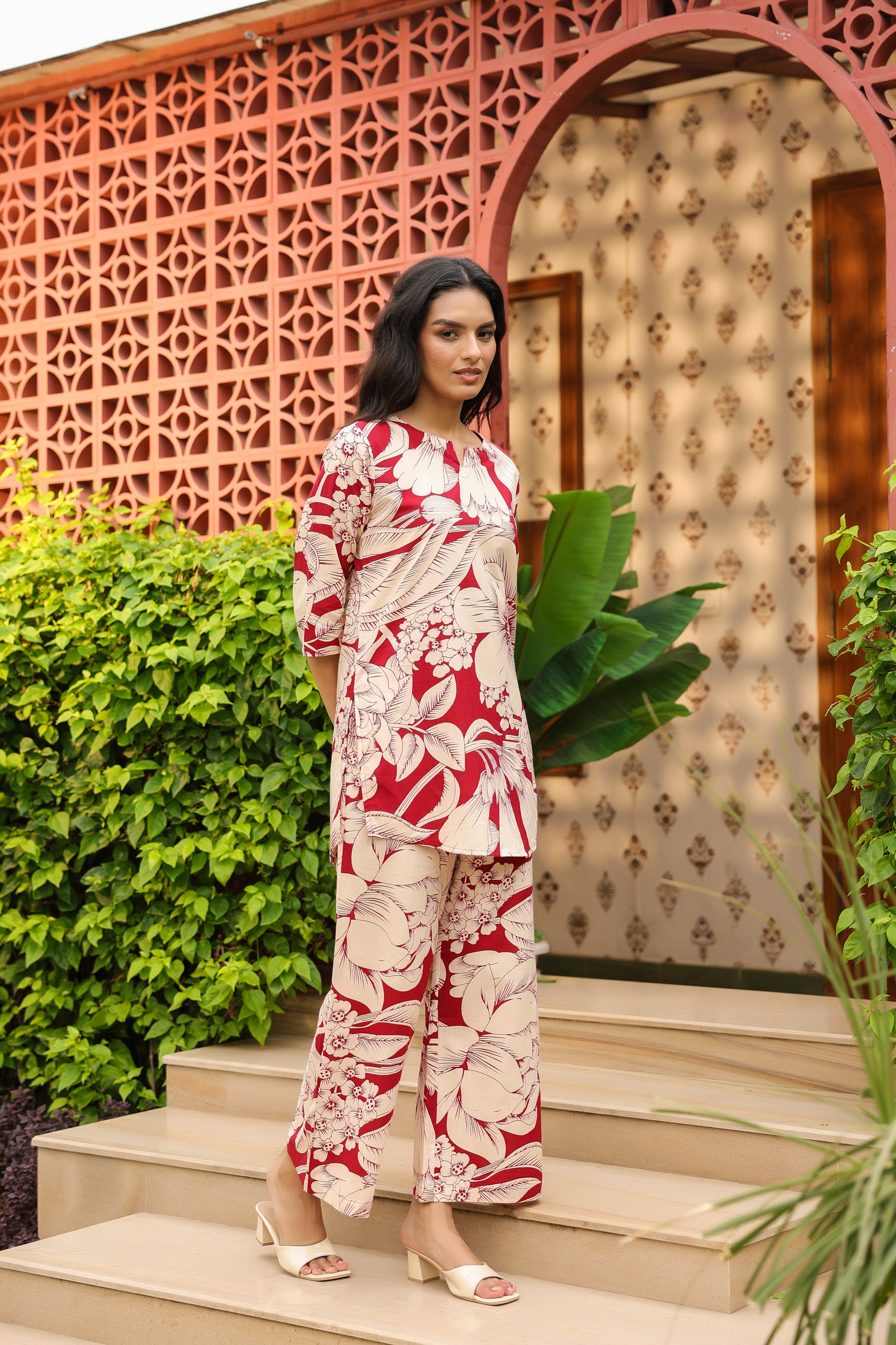 Tropical Floral Pure Cotton Co-ord Set