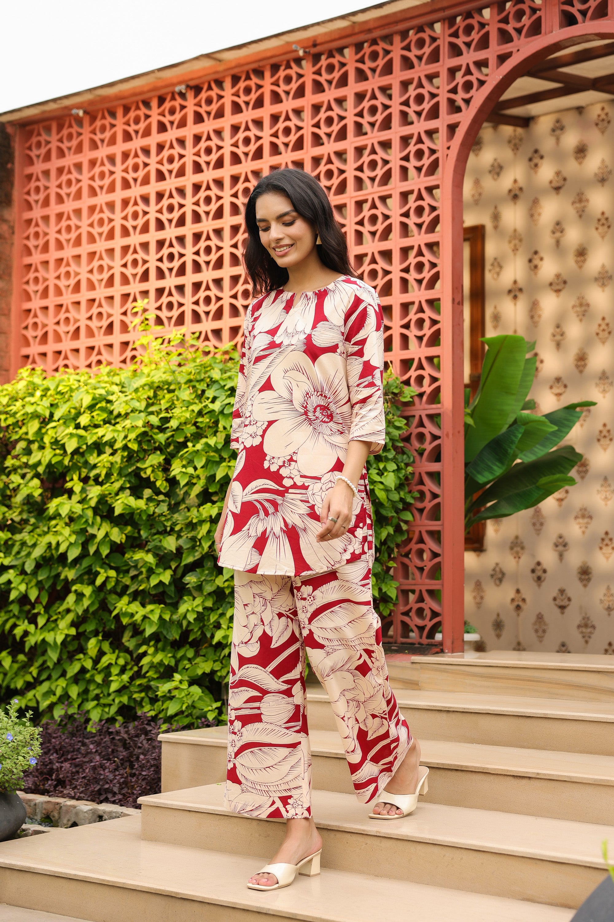 Tropical Floral Pure Cotton Co-ord Set