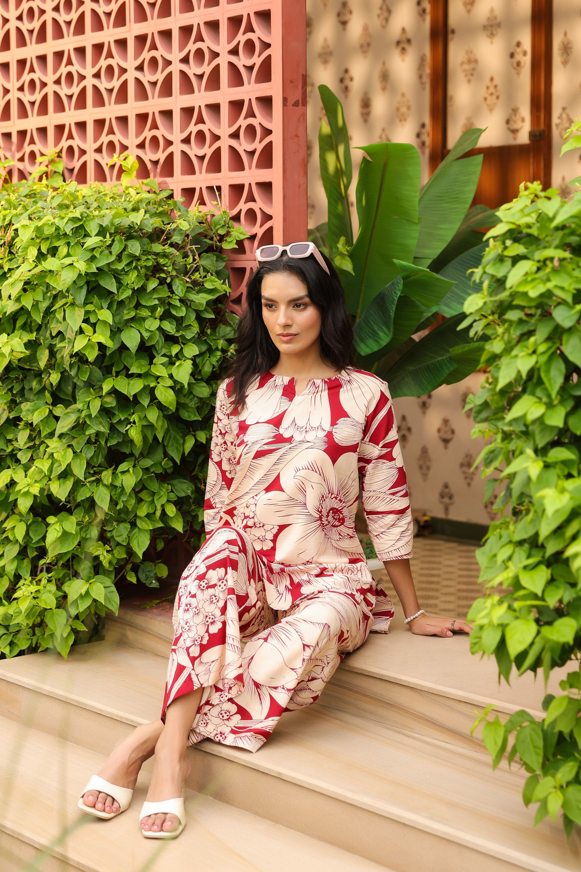 Tropical Floral Pure Cotton Co-ord Set