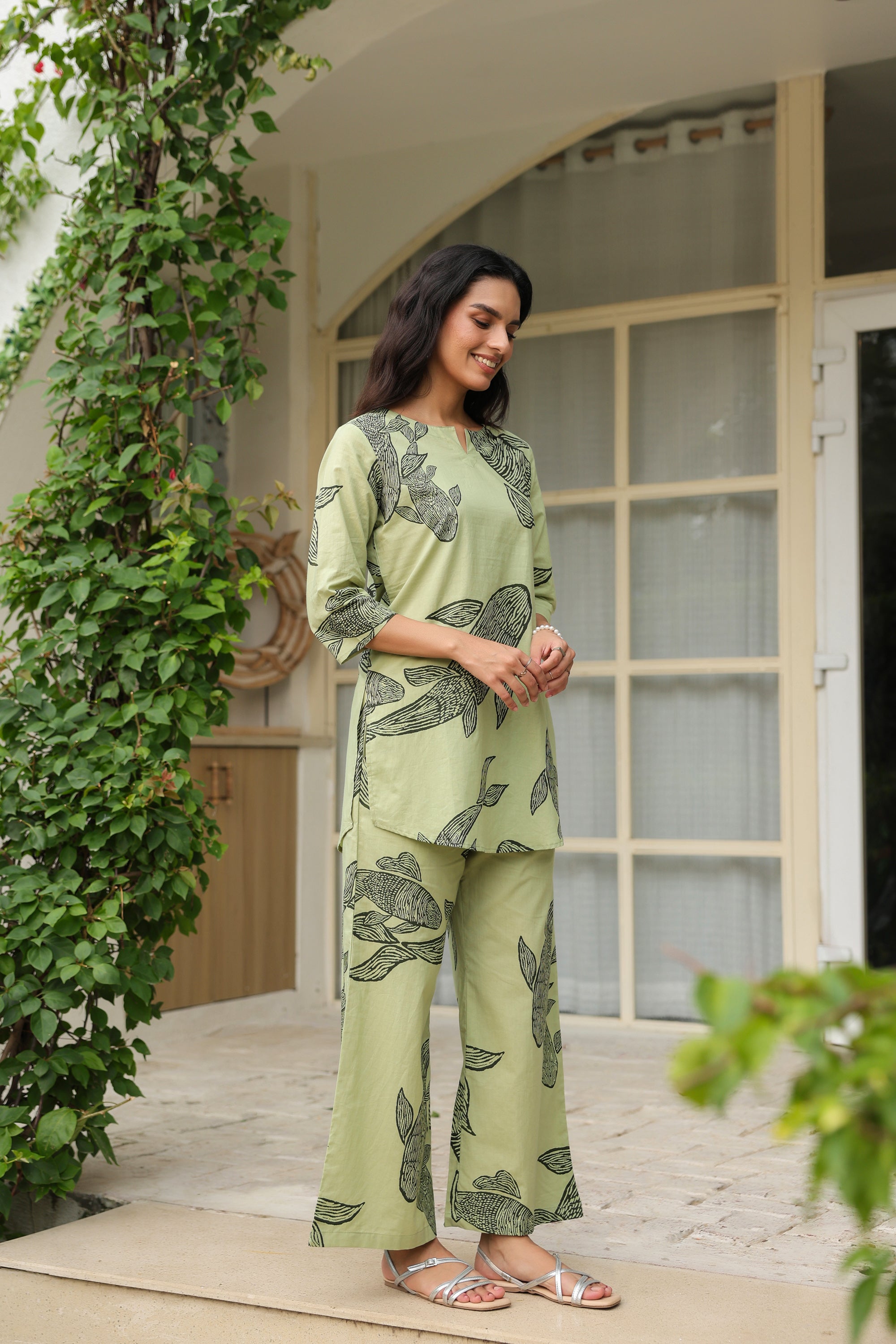 Serene Pastel Green Cotton Co-ord Set