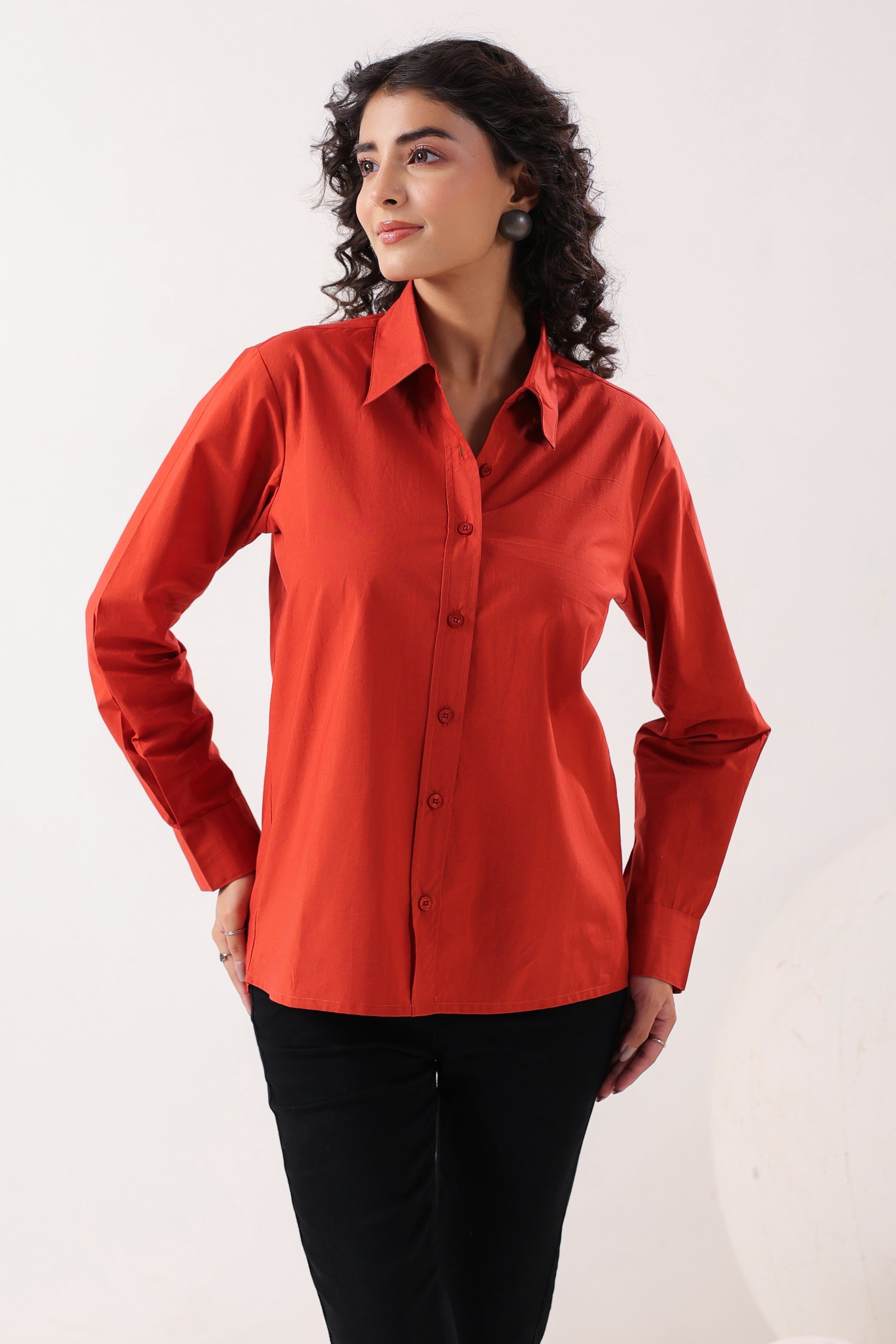 Red Essence Formal Poplin Shirt