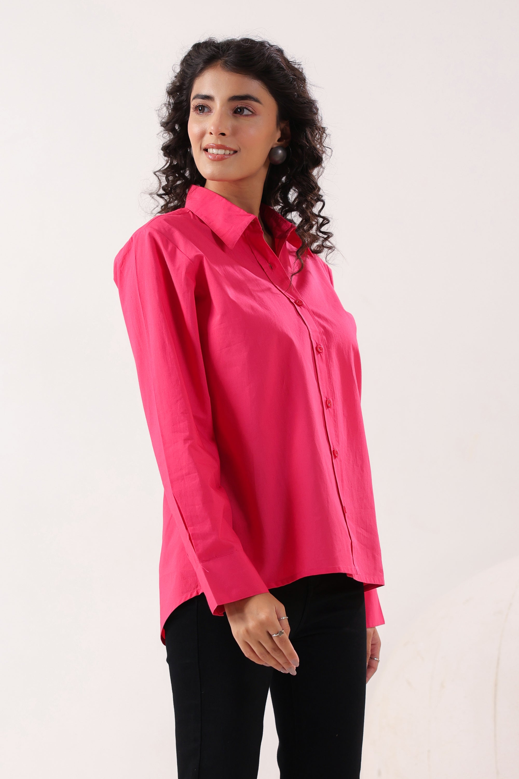 Fuchsia Flair Formal Pink Poplin Shirt