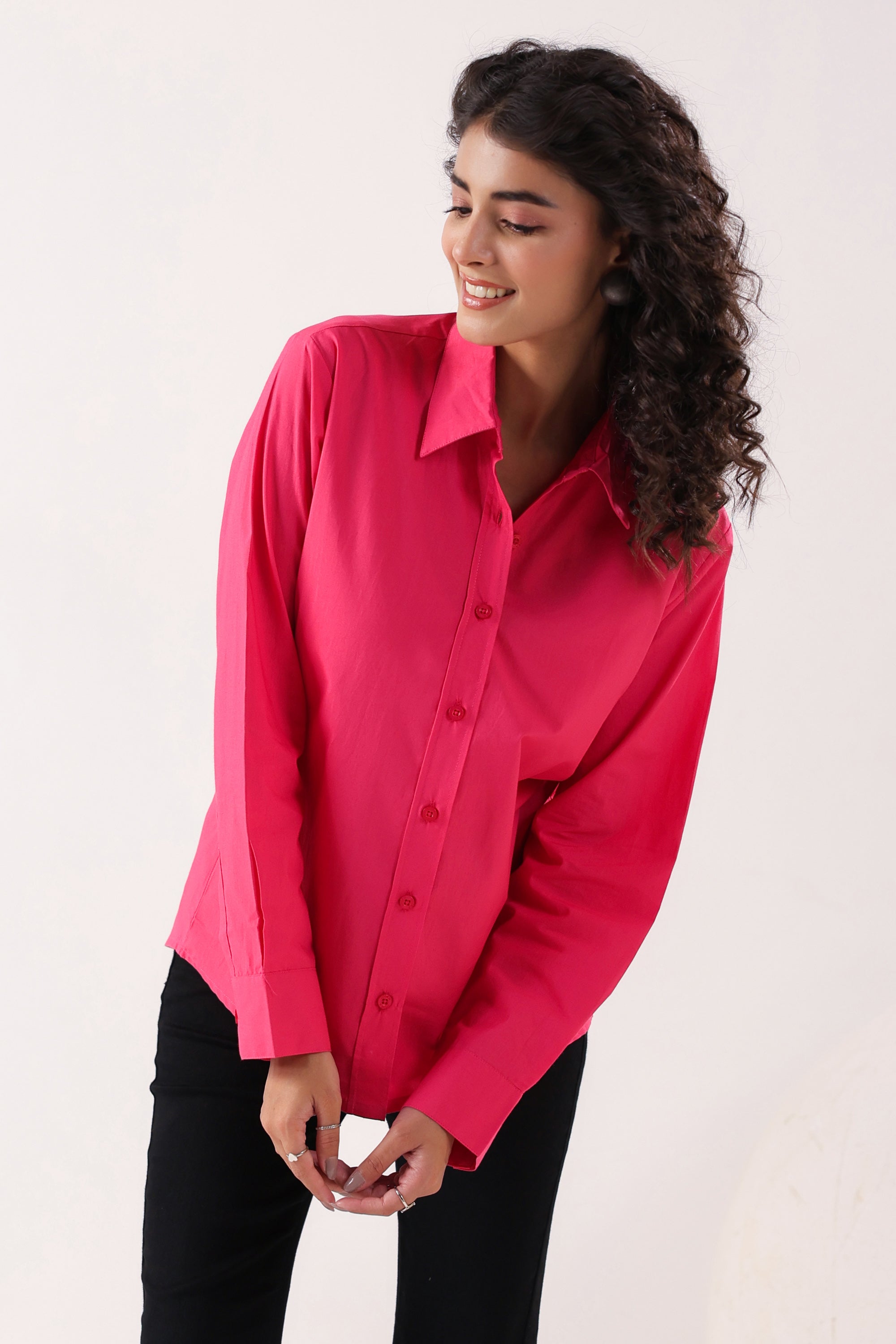 Fuchsia Flair Formal Pink Poplin Shirt