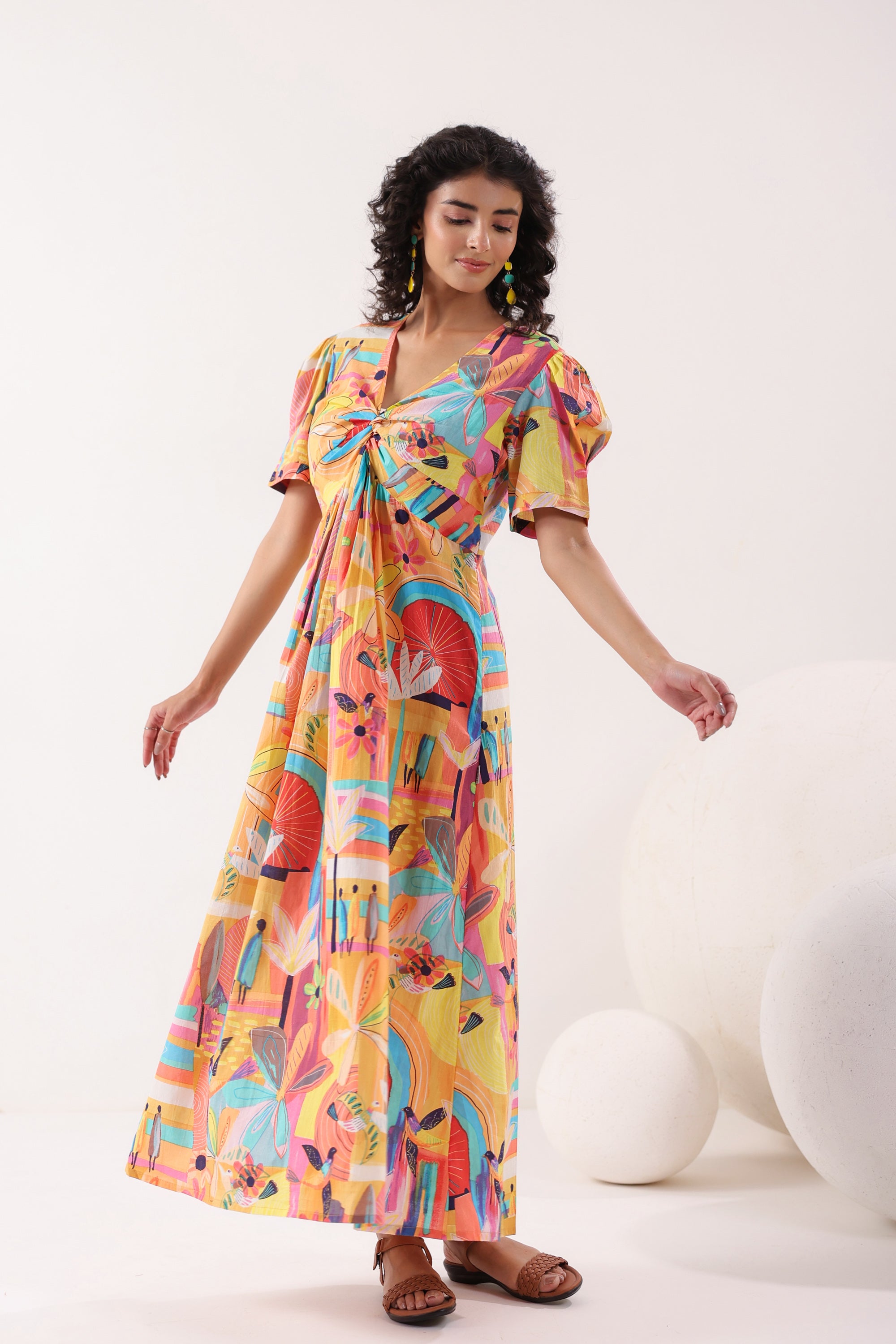 Radiant Bloom Cotton Sundress