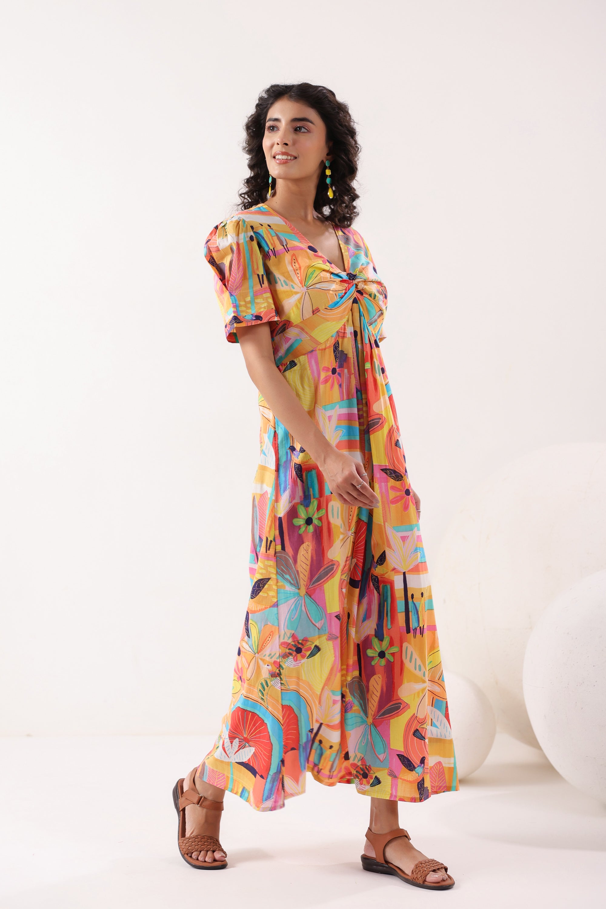 Radiant Bloom Cotton Sundress