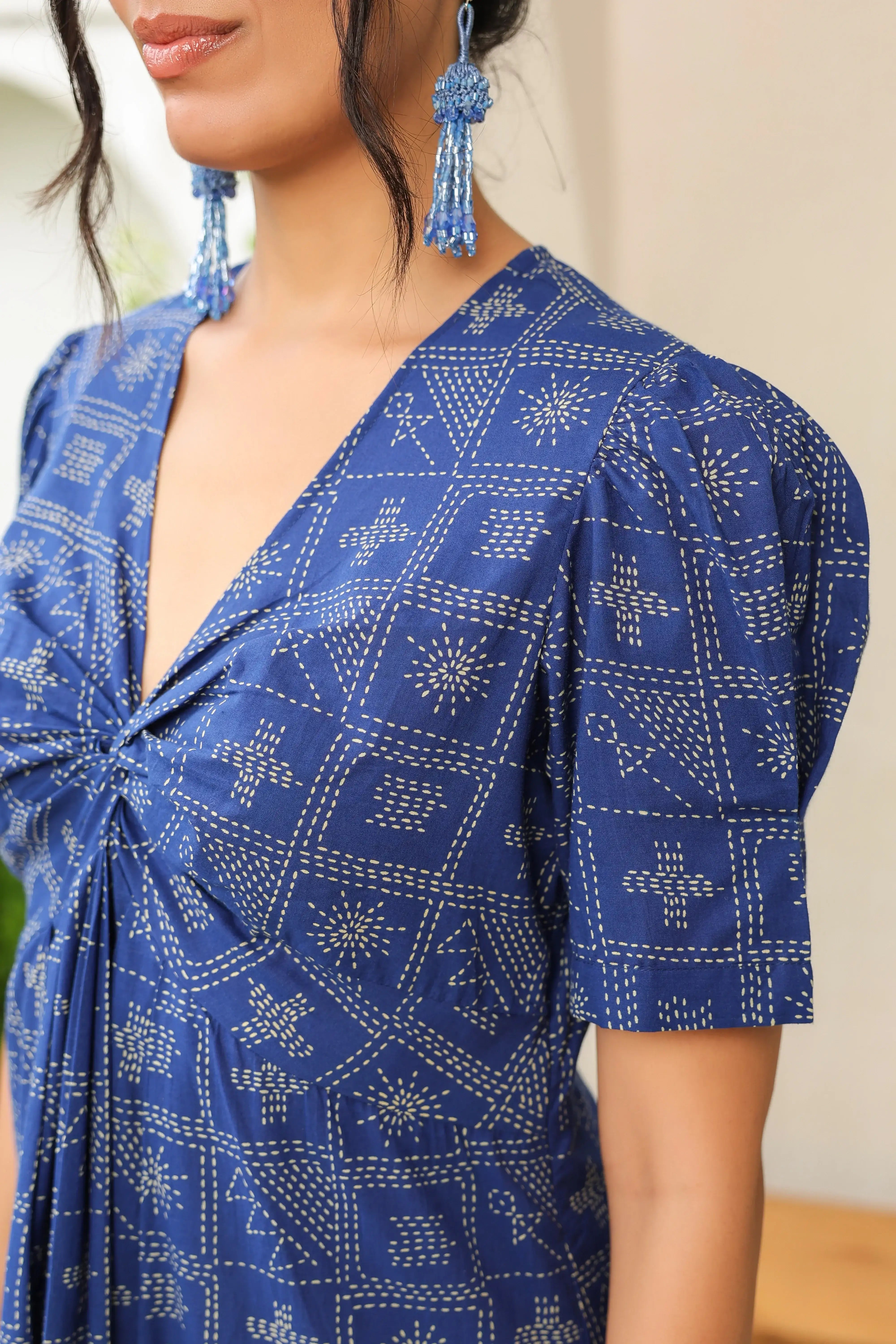 Geometric Grace Cotton Dress