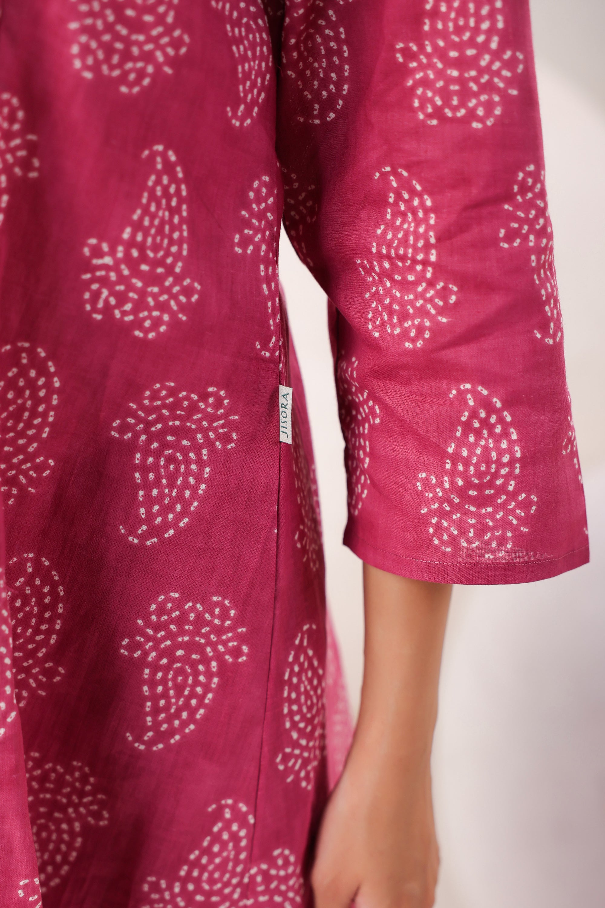 Rani Pink Bandhani Printed Cotton Co-ord Set