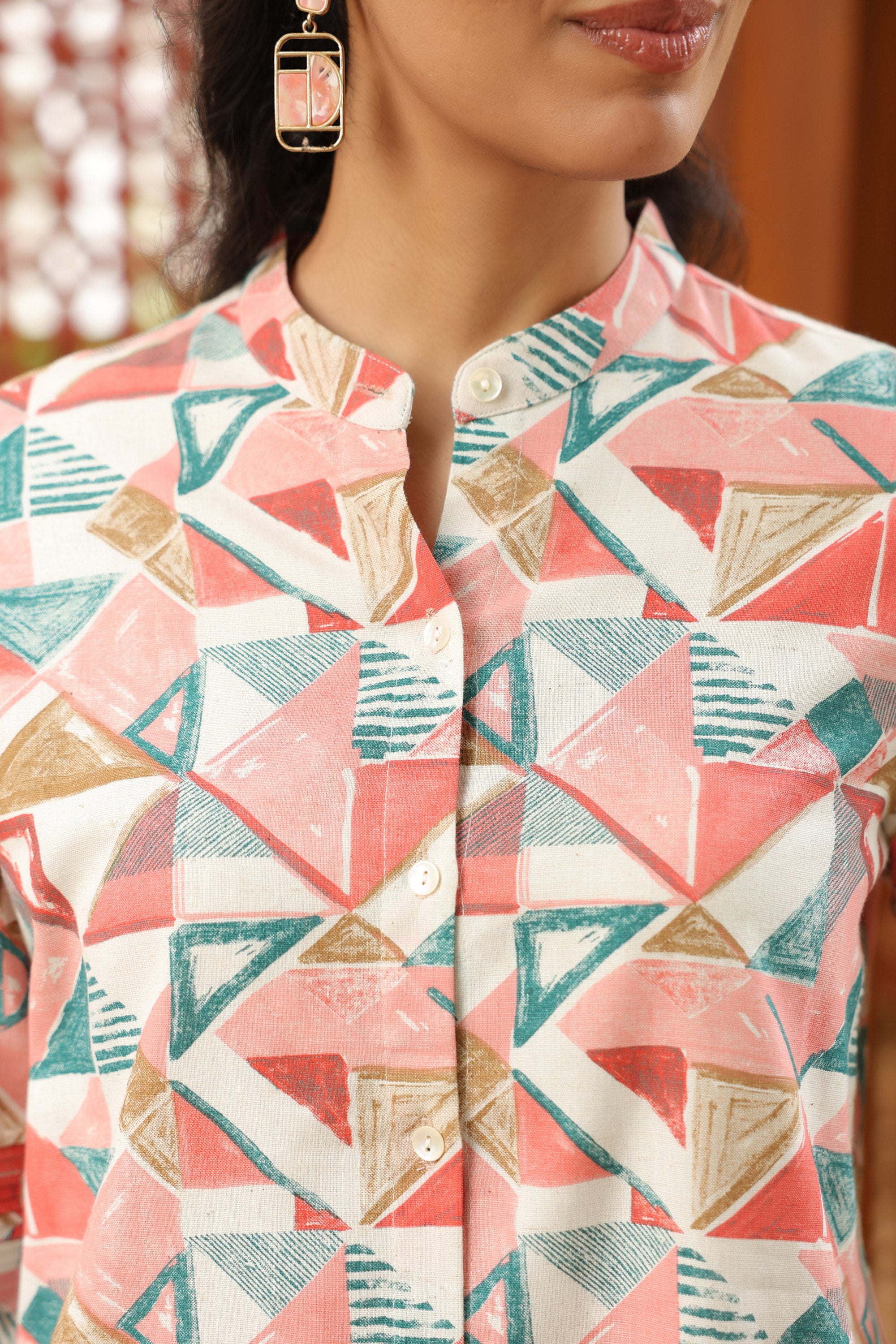 Pastel Mirage Geometric Print Cotton Flex Co-ord Set