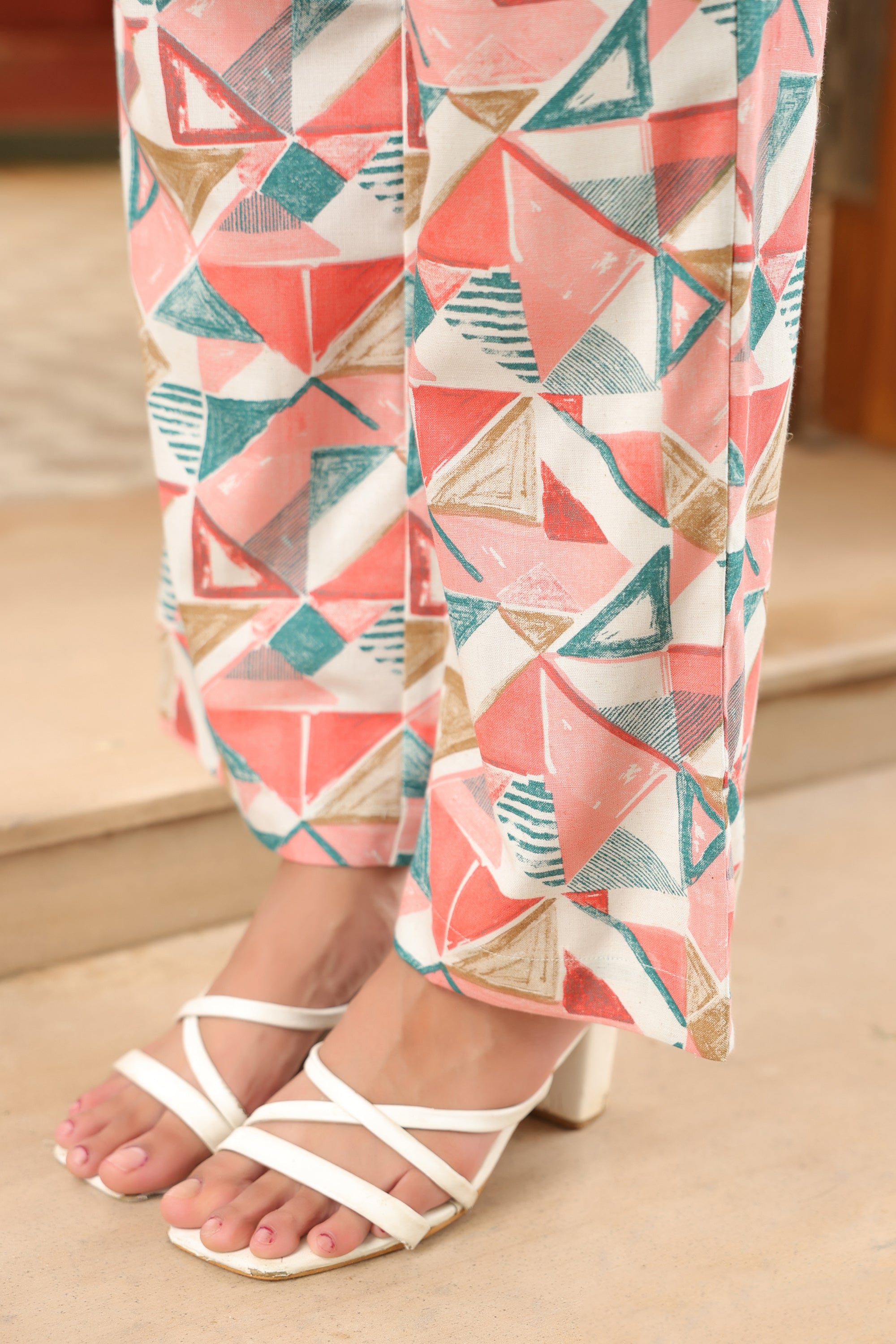 Pastel Mirage Geometric Print Cotton Flex Co-ord Set