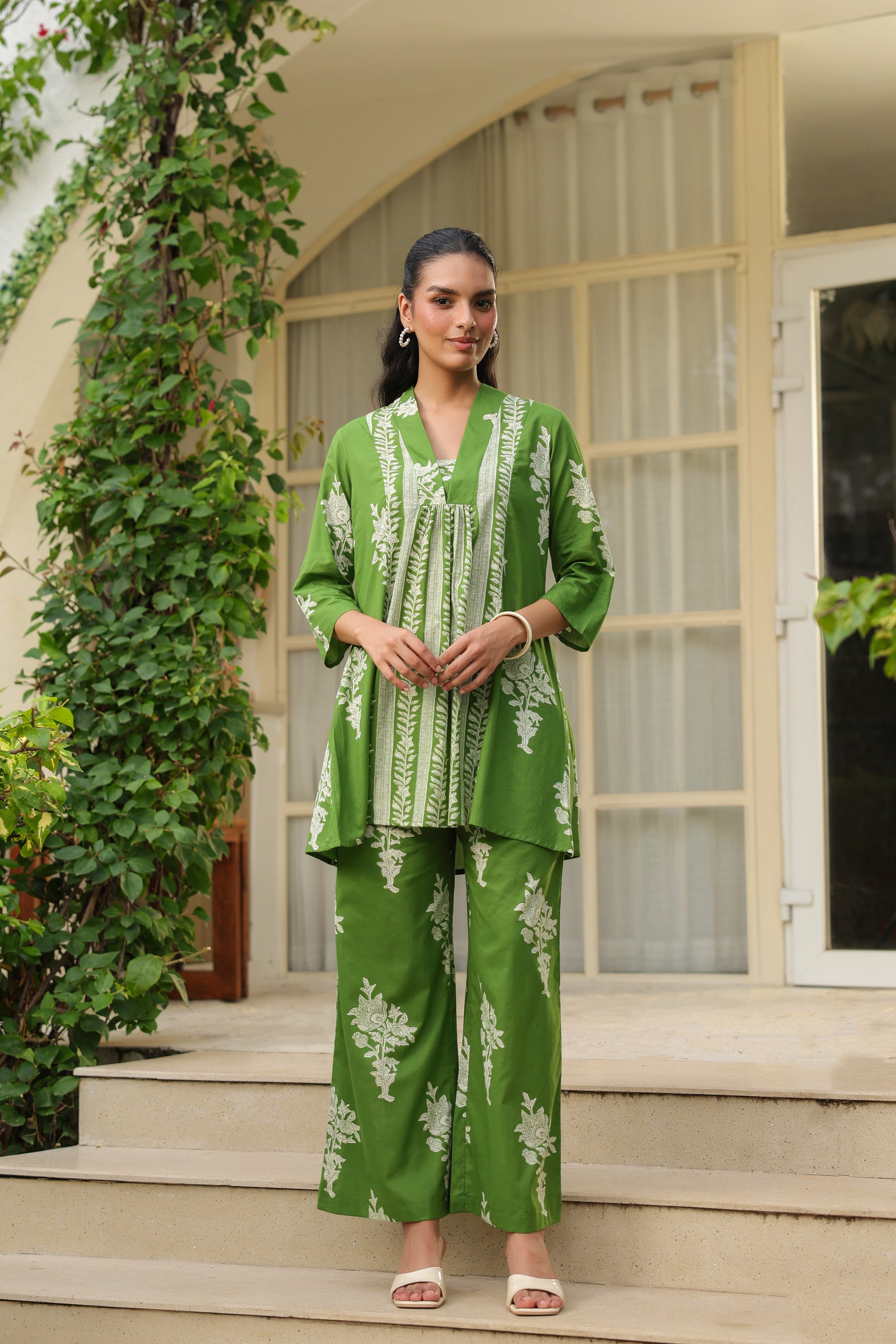 Meadow Green Floral Breeze Cotton Co-ord Set
