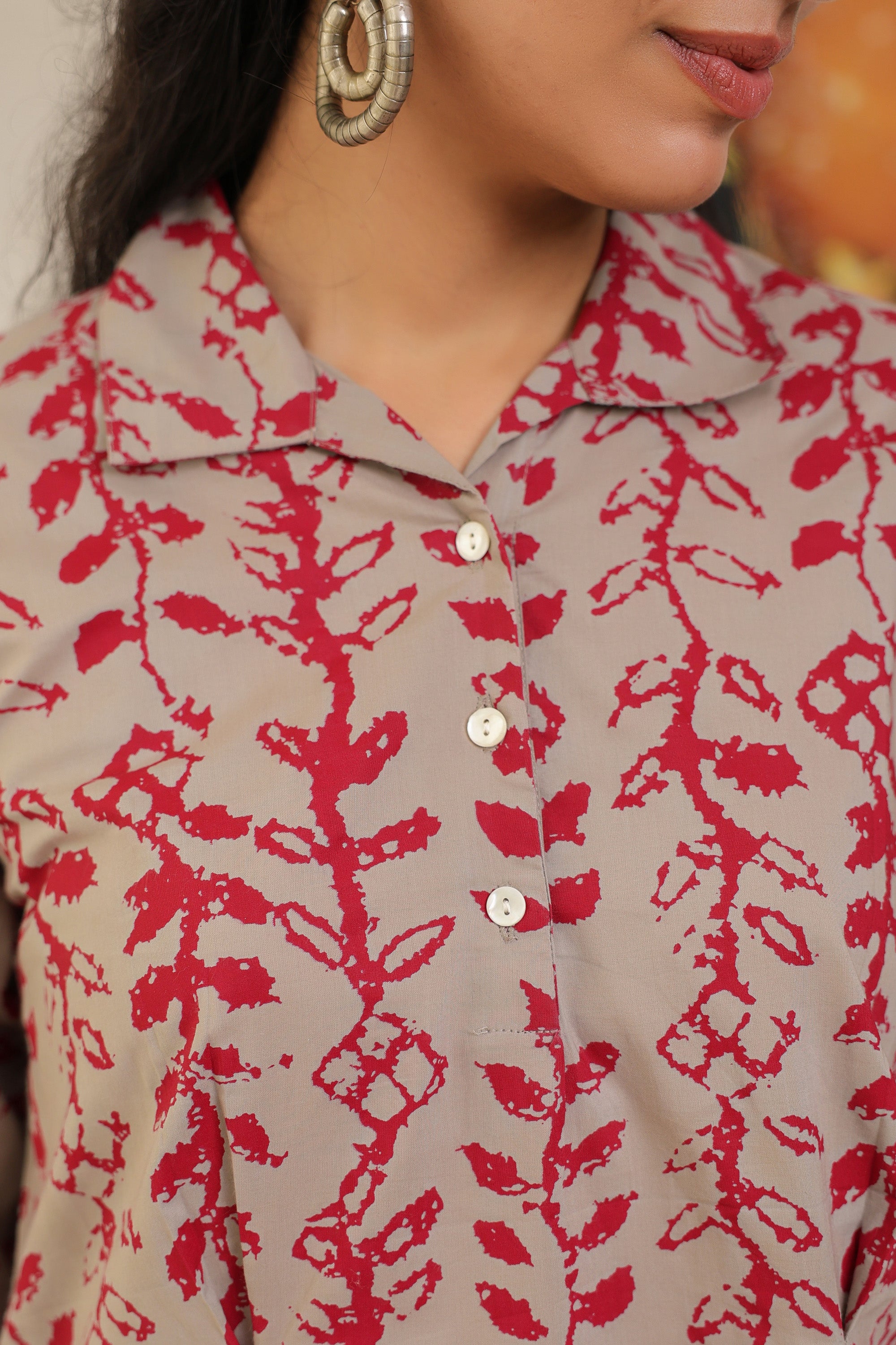 Flowing Leaves Printed Cotton Co-ord Set