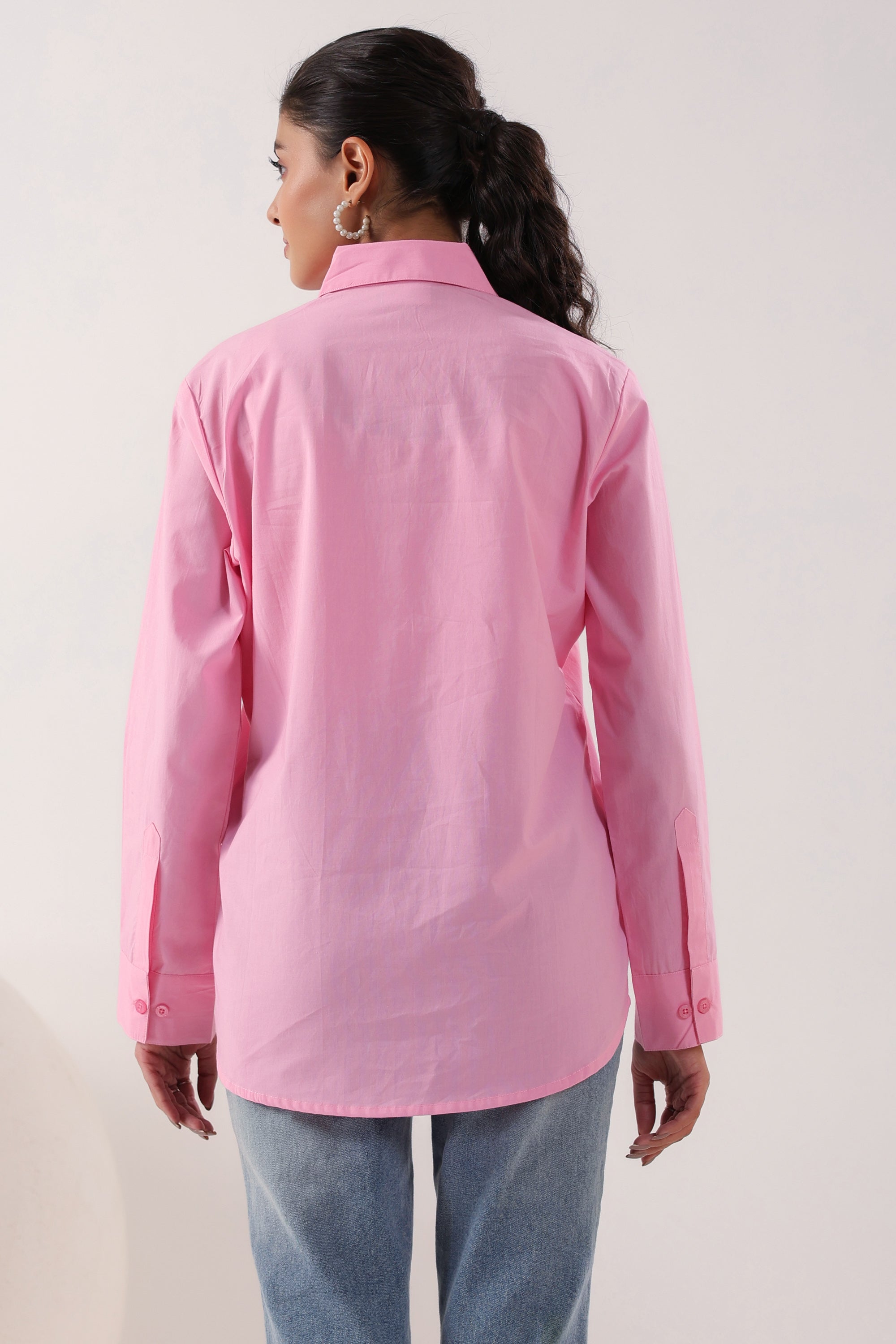 Gentle Hue Structured Pink Poplin Shirt
