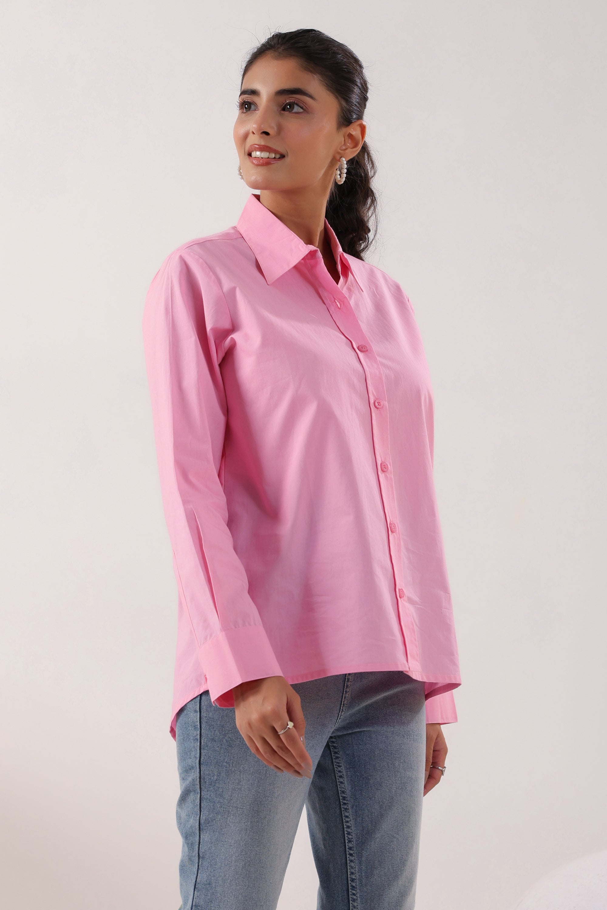 Gentle Hue Structured Pink Poplin Shirt
