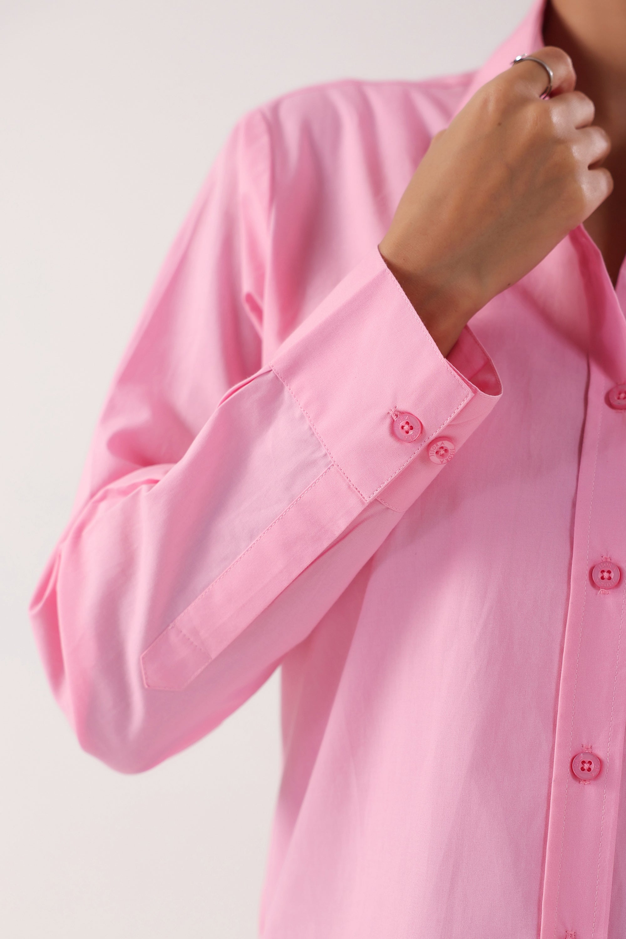 Gentle Hue Structured Pink Poplin Shirt