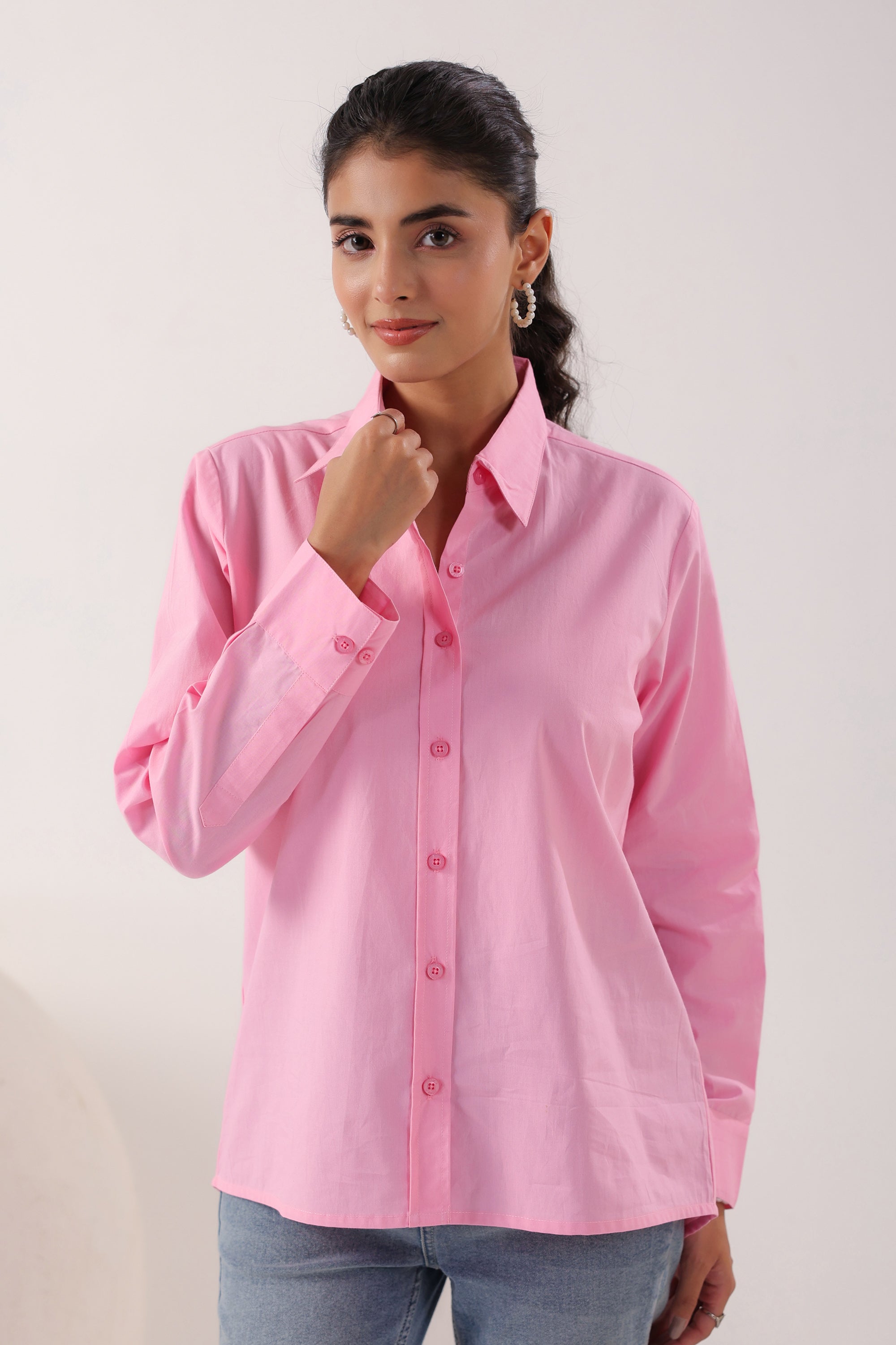 Gentle Hue Structured Pink Poplin Shirt