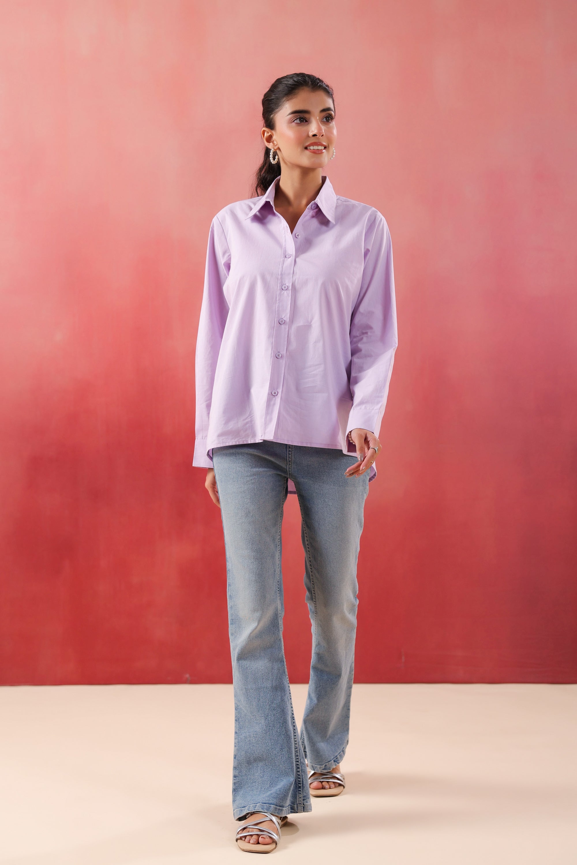 Soft Lilac Classic Levender Poplin Shirt