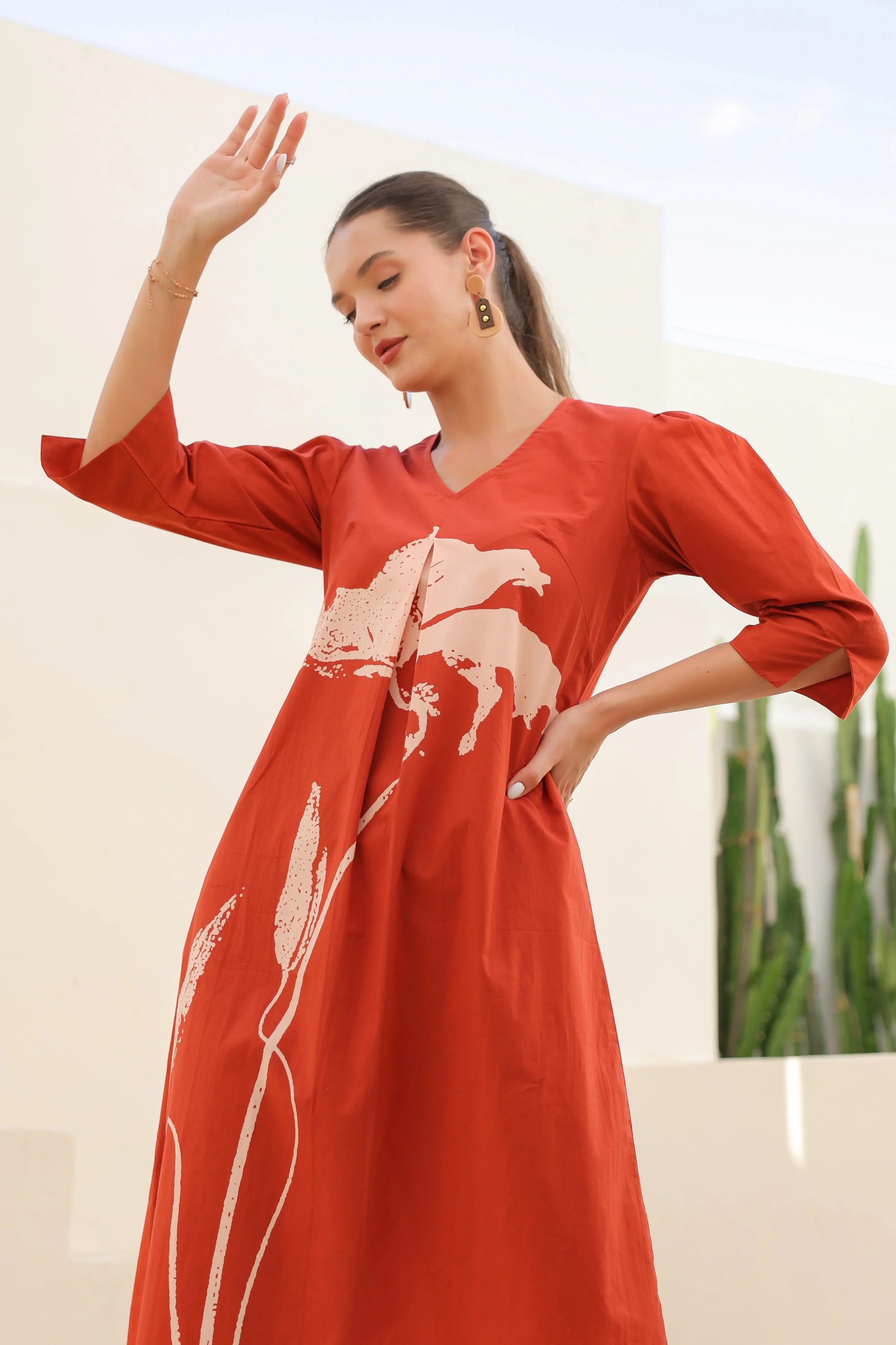 Amber Cotton Rust Cotton Co-ord Set