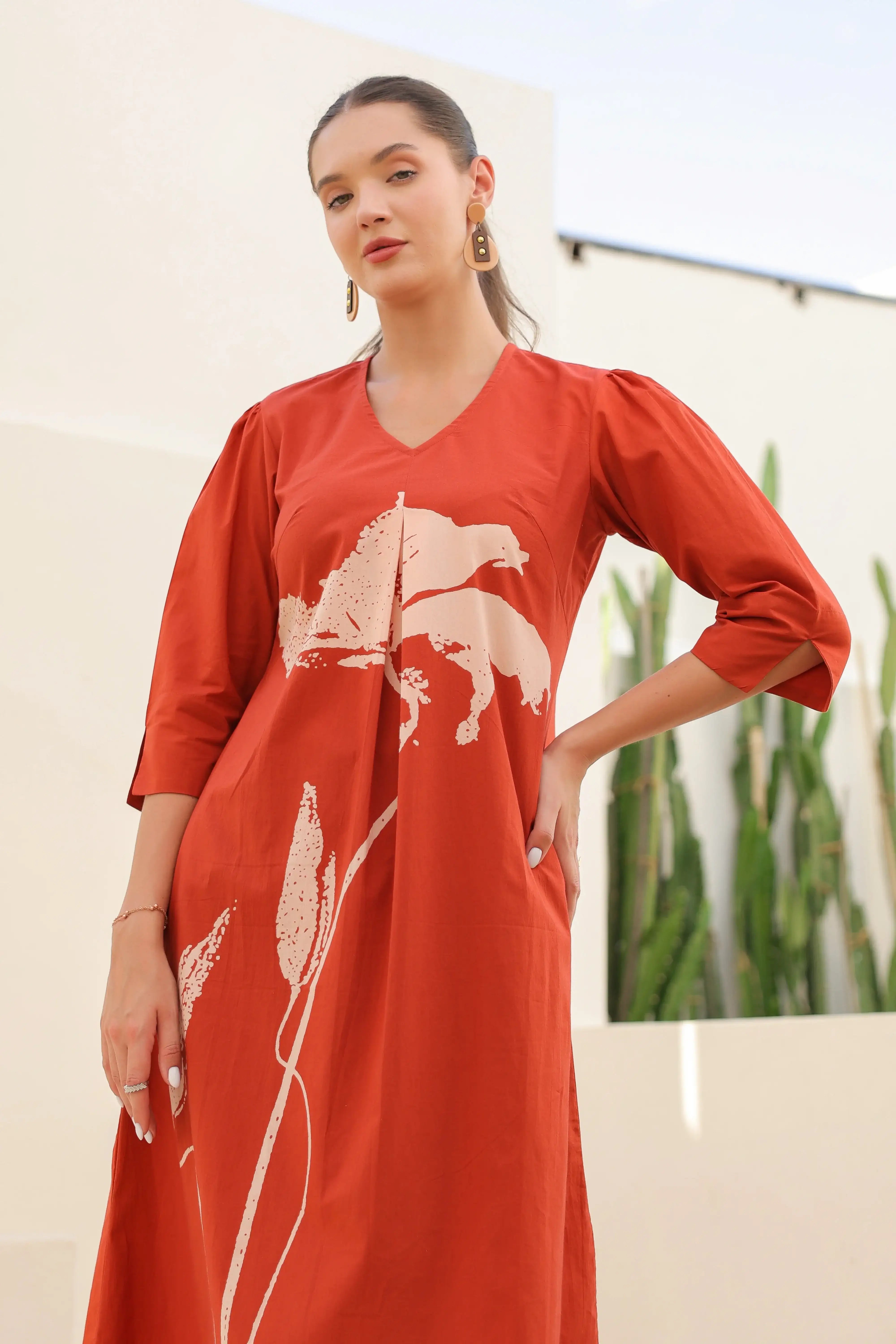 Amber Cotton Rust Cotton Co-ord Set
