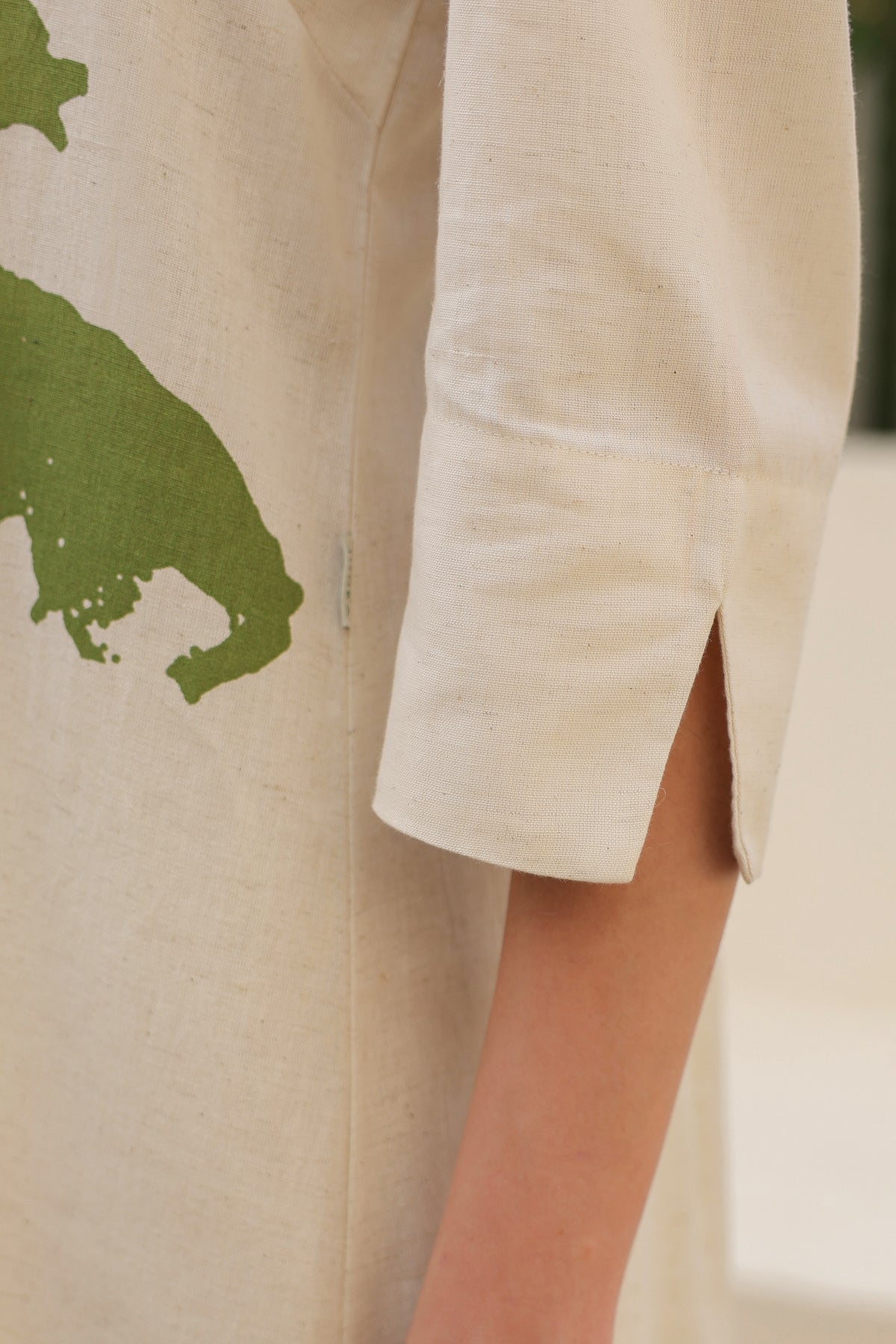Floral Moss Olive & Off-White Printed Cotton Flex Co-ord Set