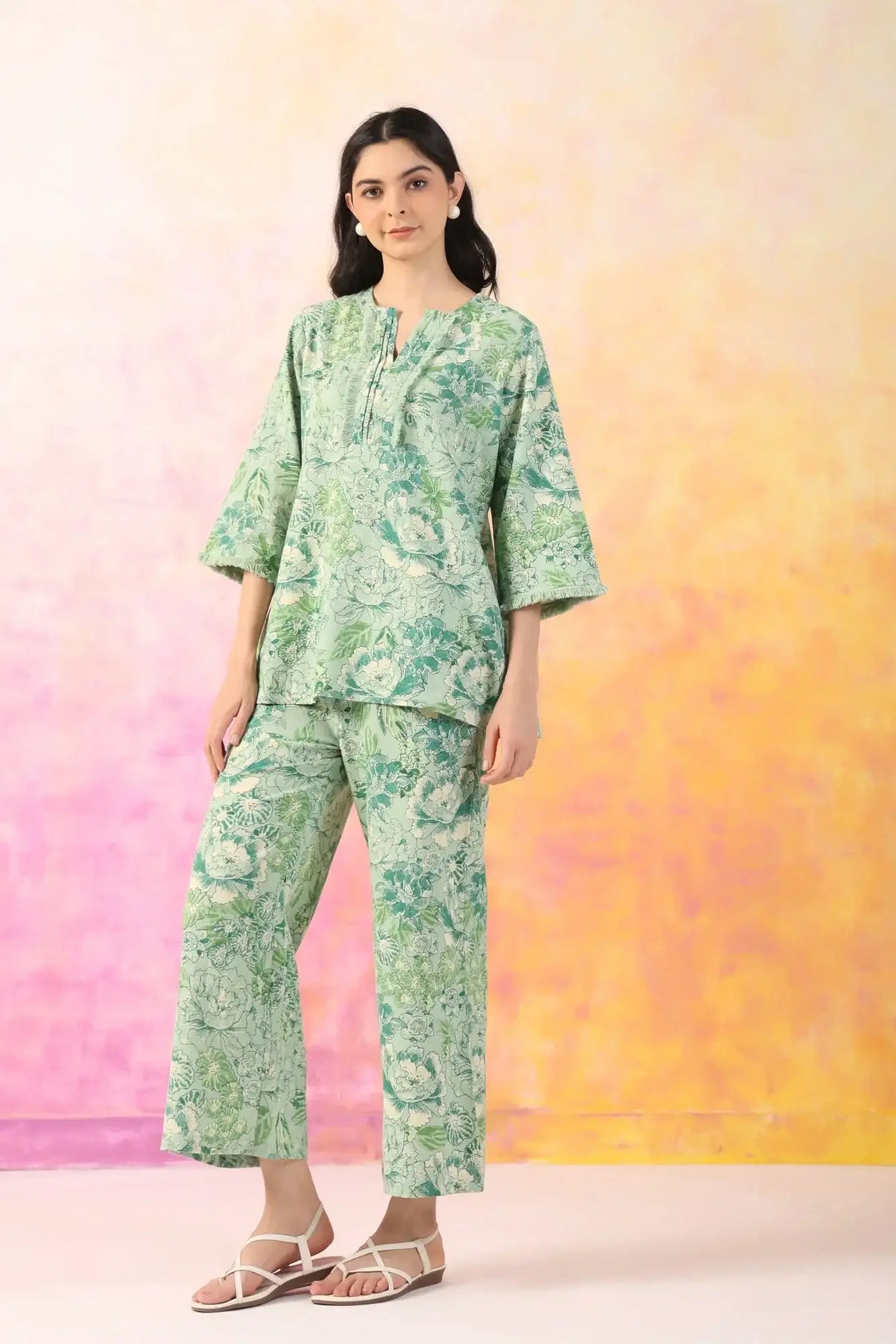 Tropical Escape Cotton Flex Co-ord Set