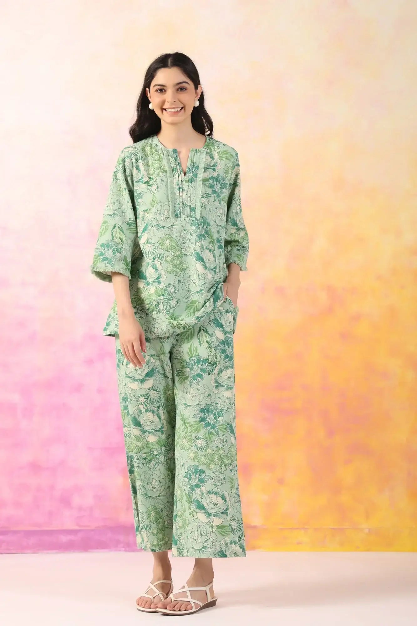 Tropical Escape Cotton Flex Co-ord Set