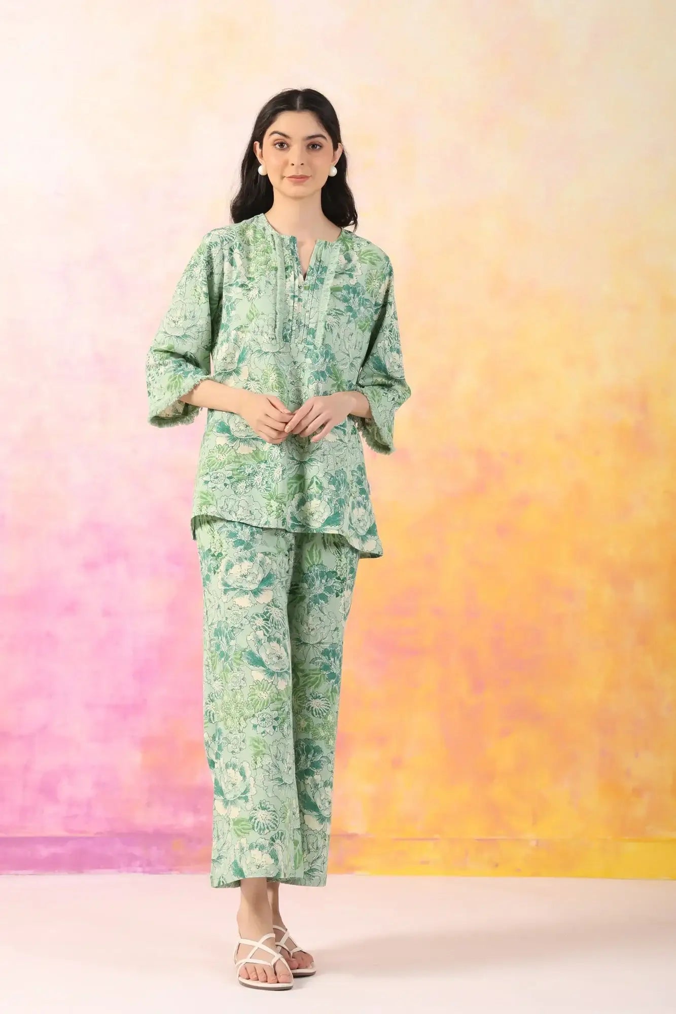 Tropical Escape Cotton Flex Co-ord Set