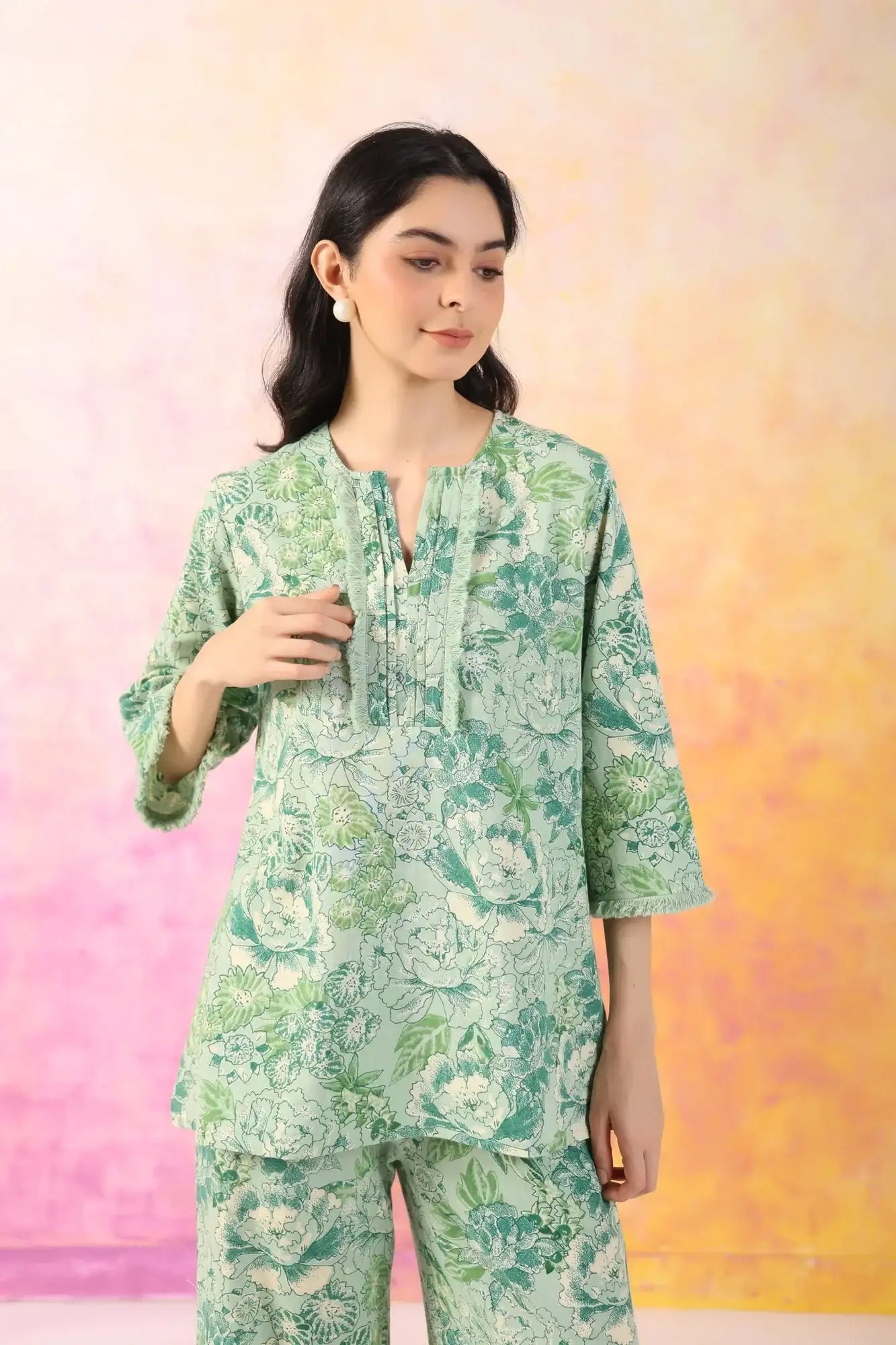Tropical Escape Cotton Flex Co-ord Set