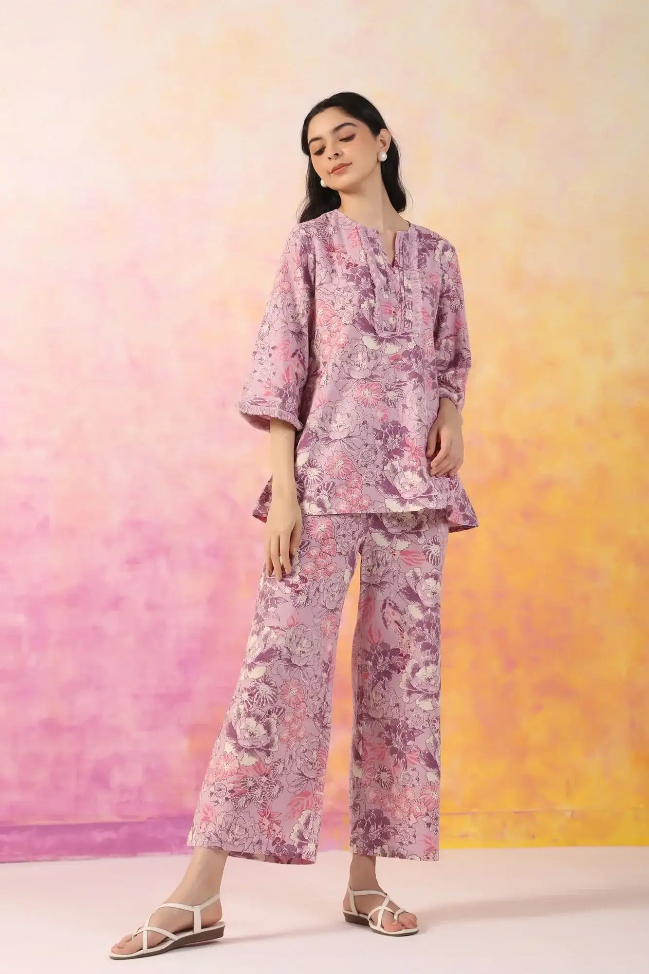 Floral Frenzy Cotton Flex Co-Ord Set