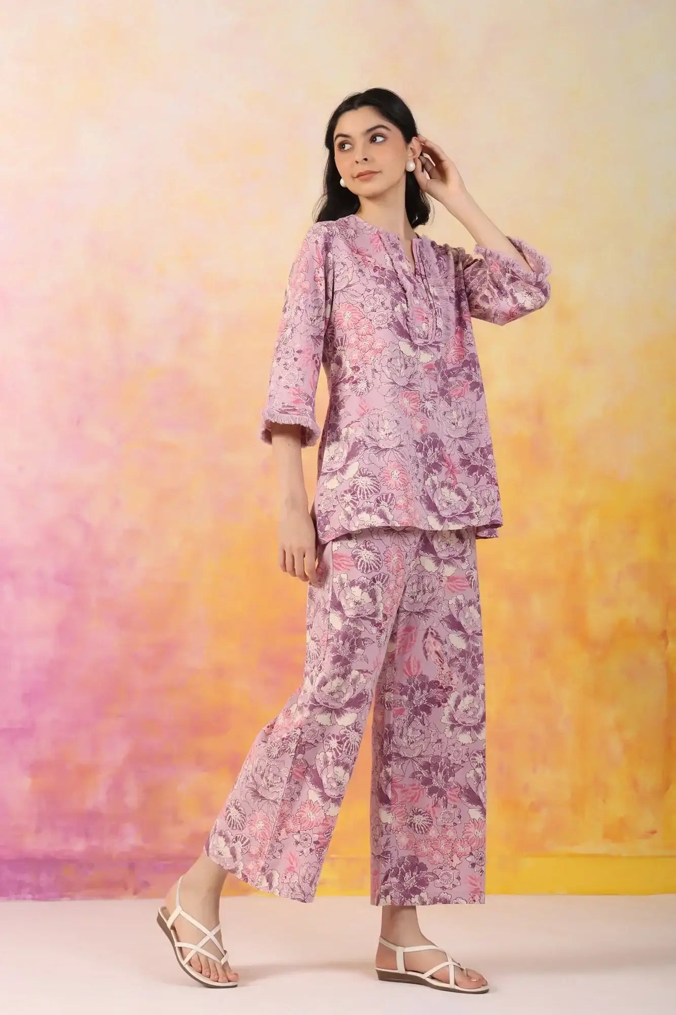 Floral Frenzy Cotton Flex Co-Ord Set