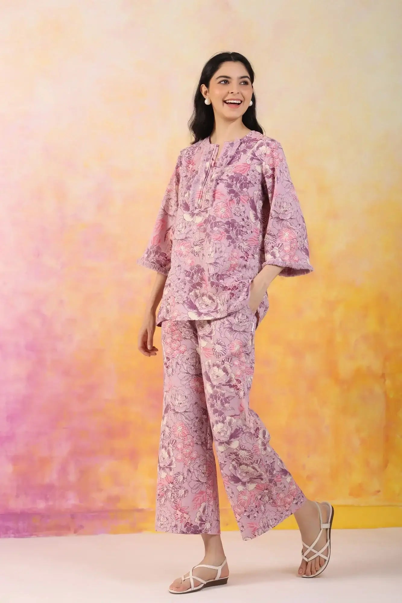 Floral Frenzy Cotton Flex Co-Ord Set