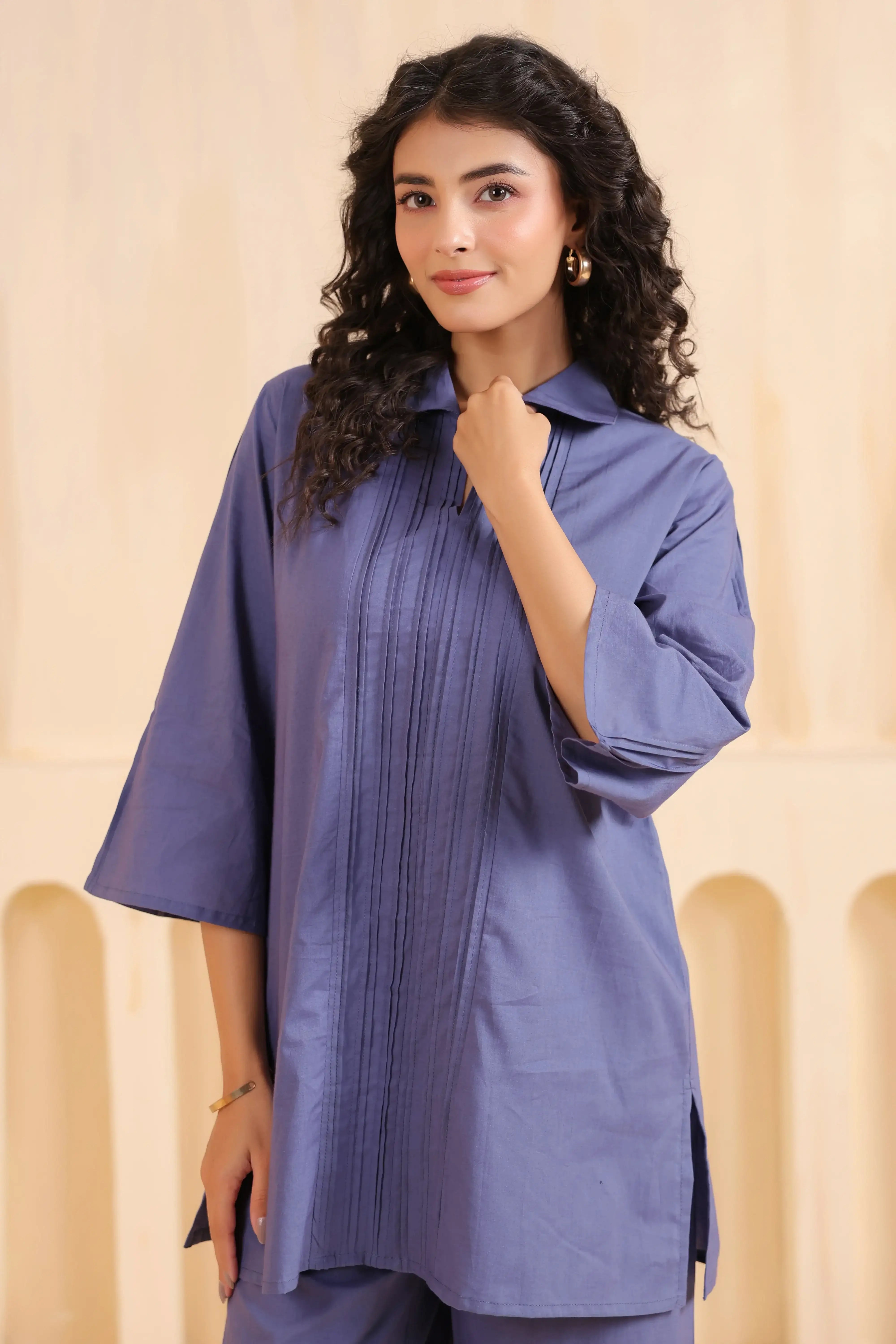 Periwinkle Ease Cotton Co-ord Set