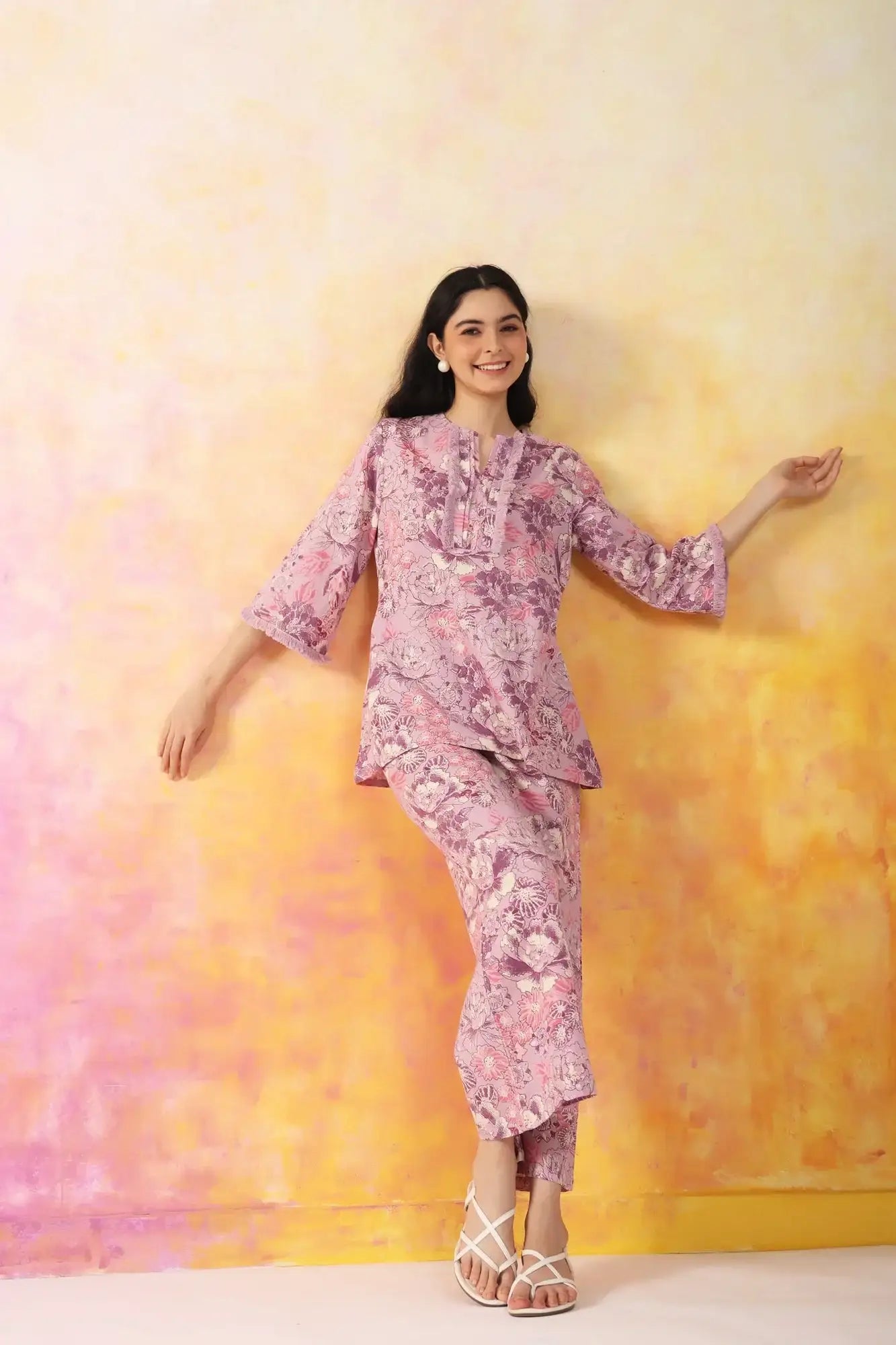 Floral Frenzy Cotton Flex Co-Ord Set