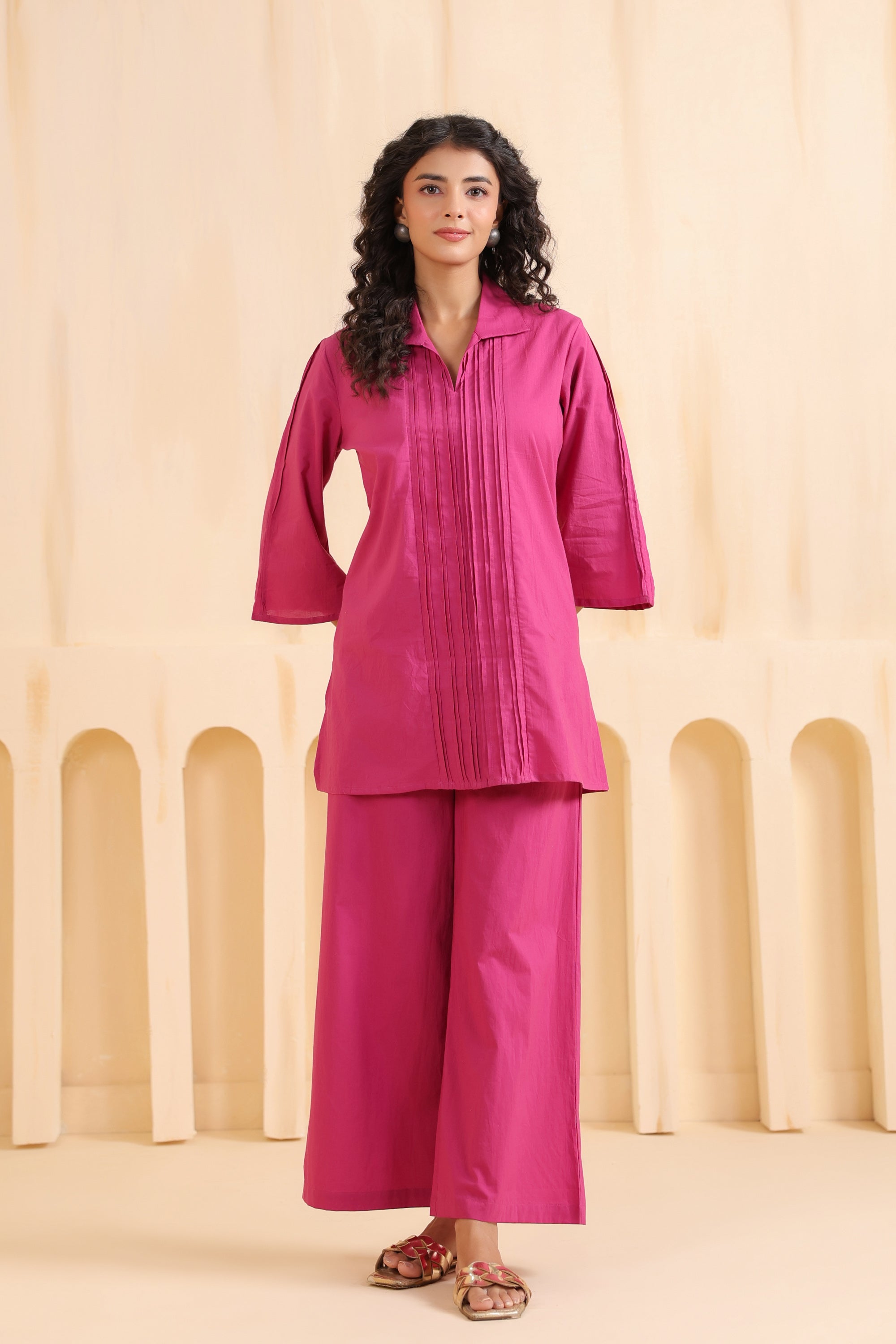 Fuchsia Aura Cotton Co-ord Set