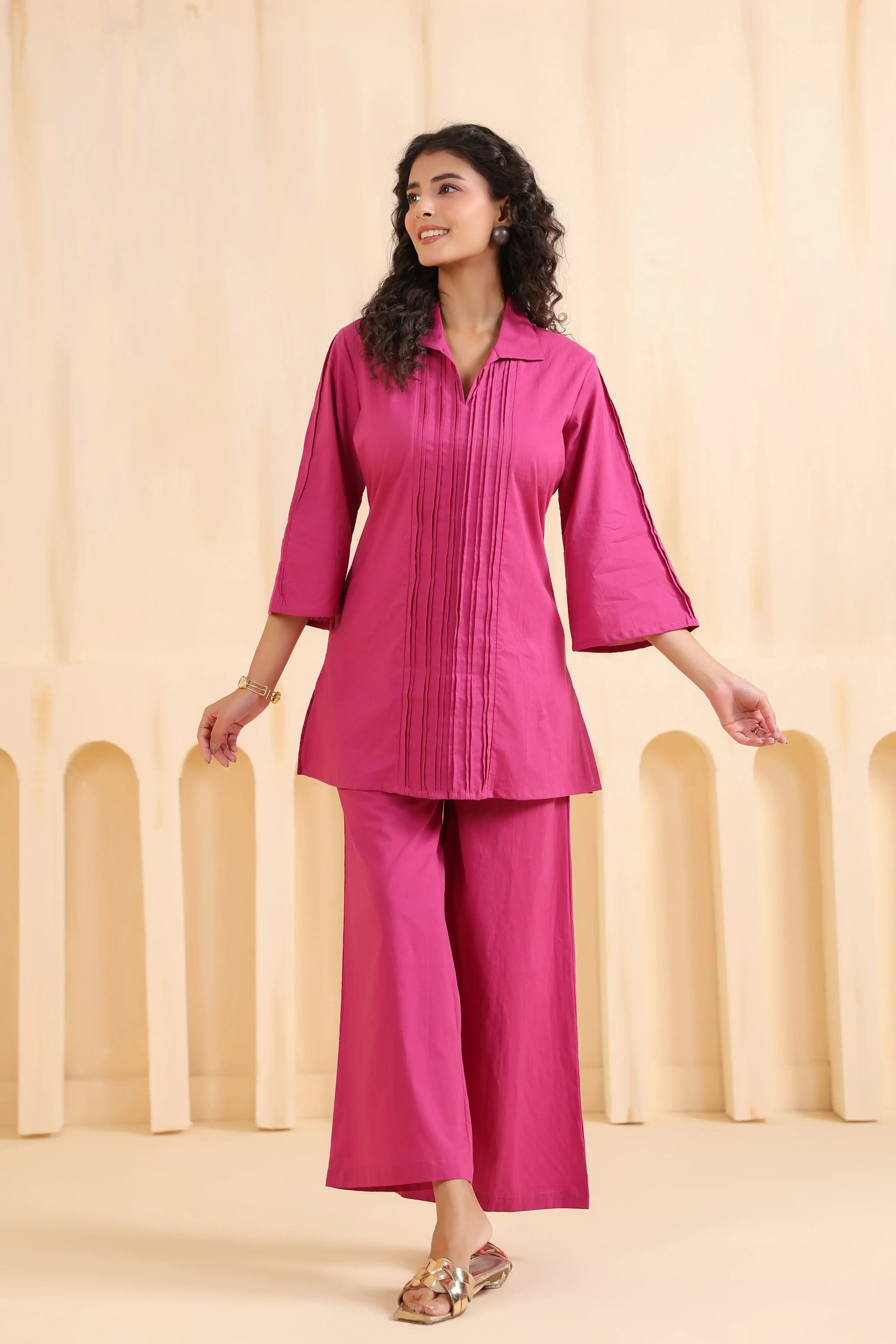 Fuchsia Aura Cotton Co-ord Set