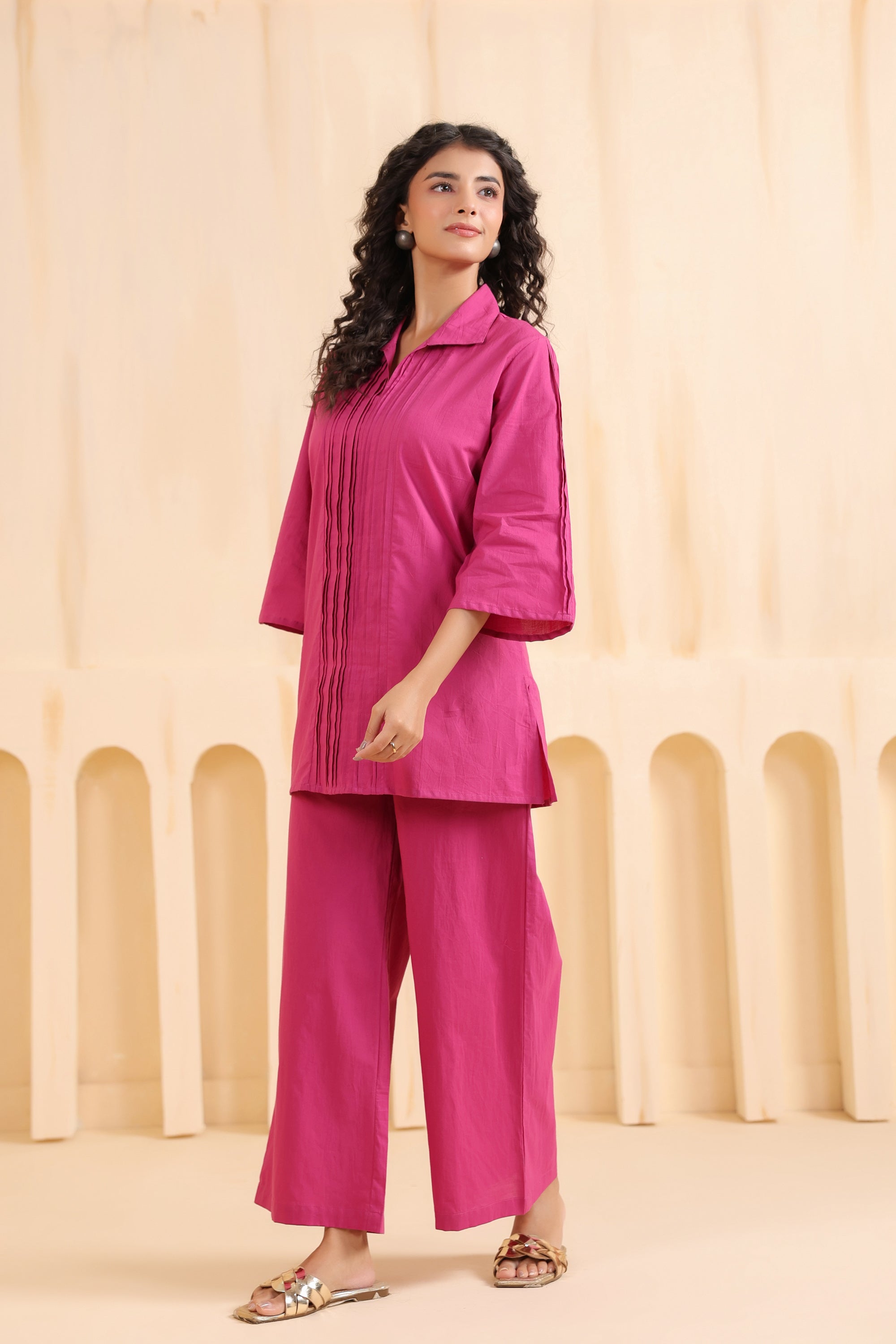 Fuchsia Aura Cotton Co-ord Set