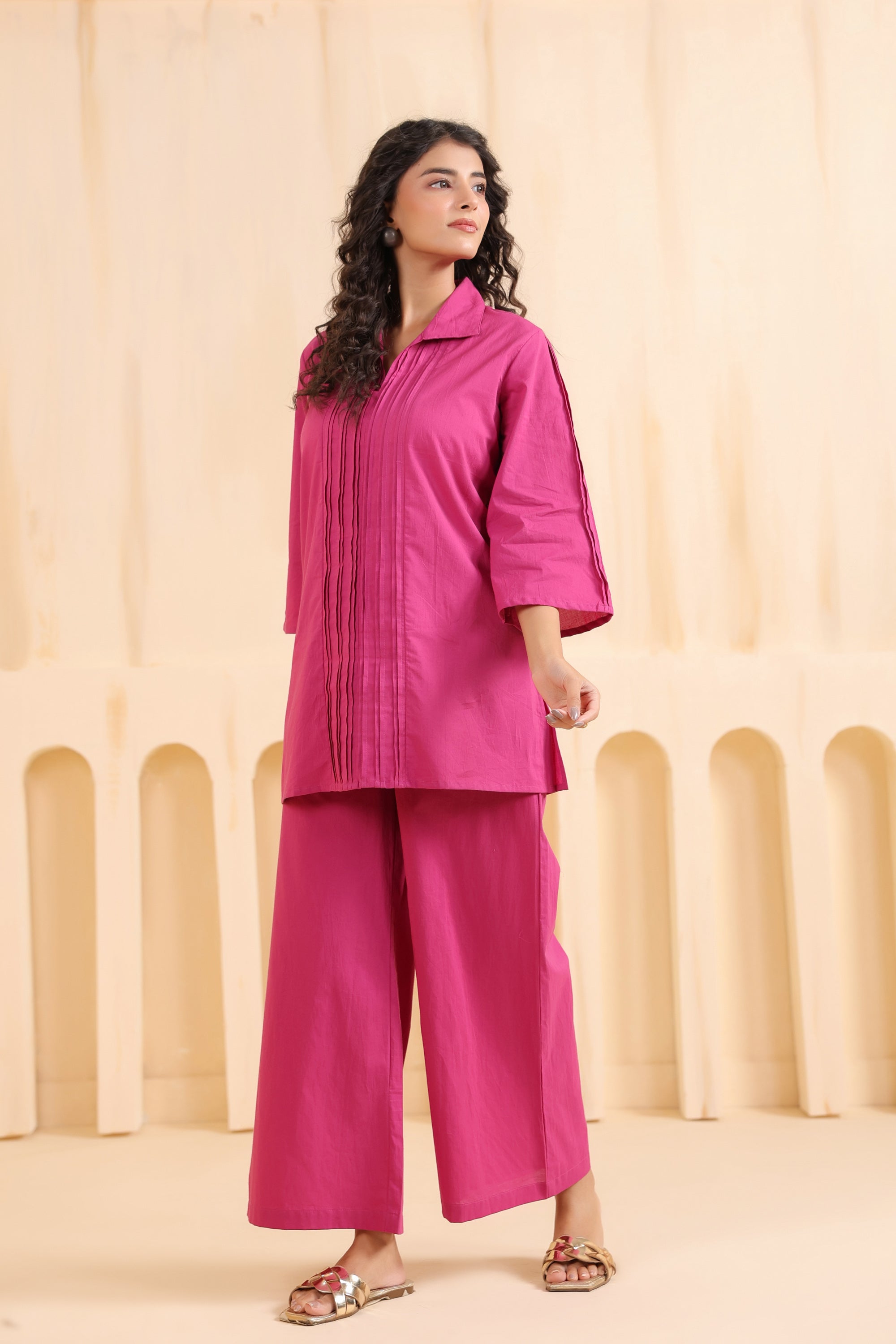 Fuchsia Aura Cotton Co-ord Set
