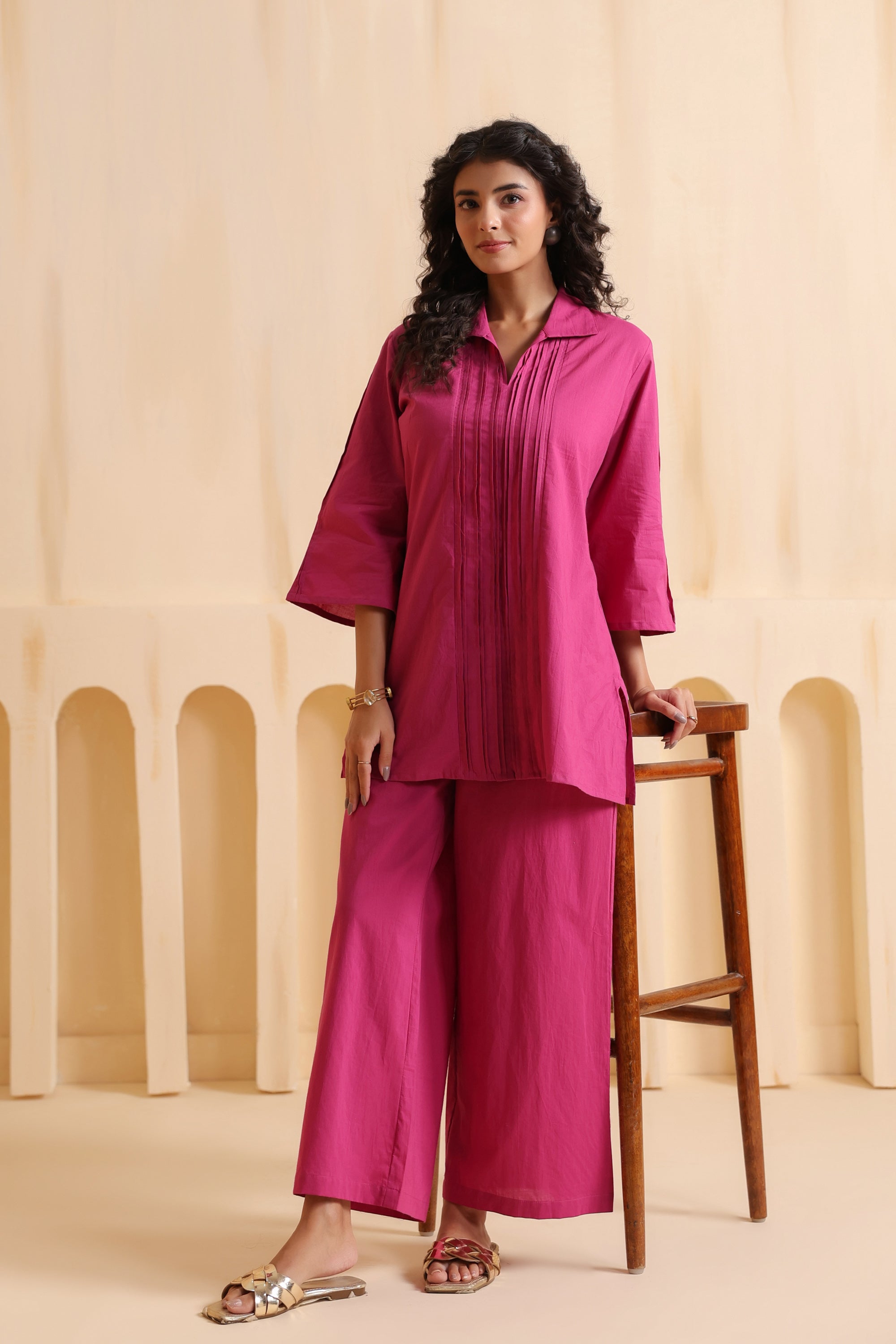 Fuchsia Aura Cotton Co-ord Set