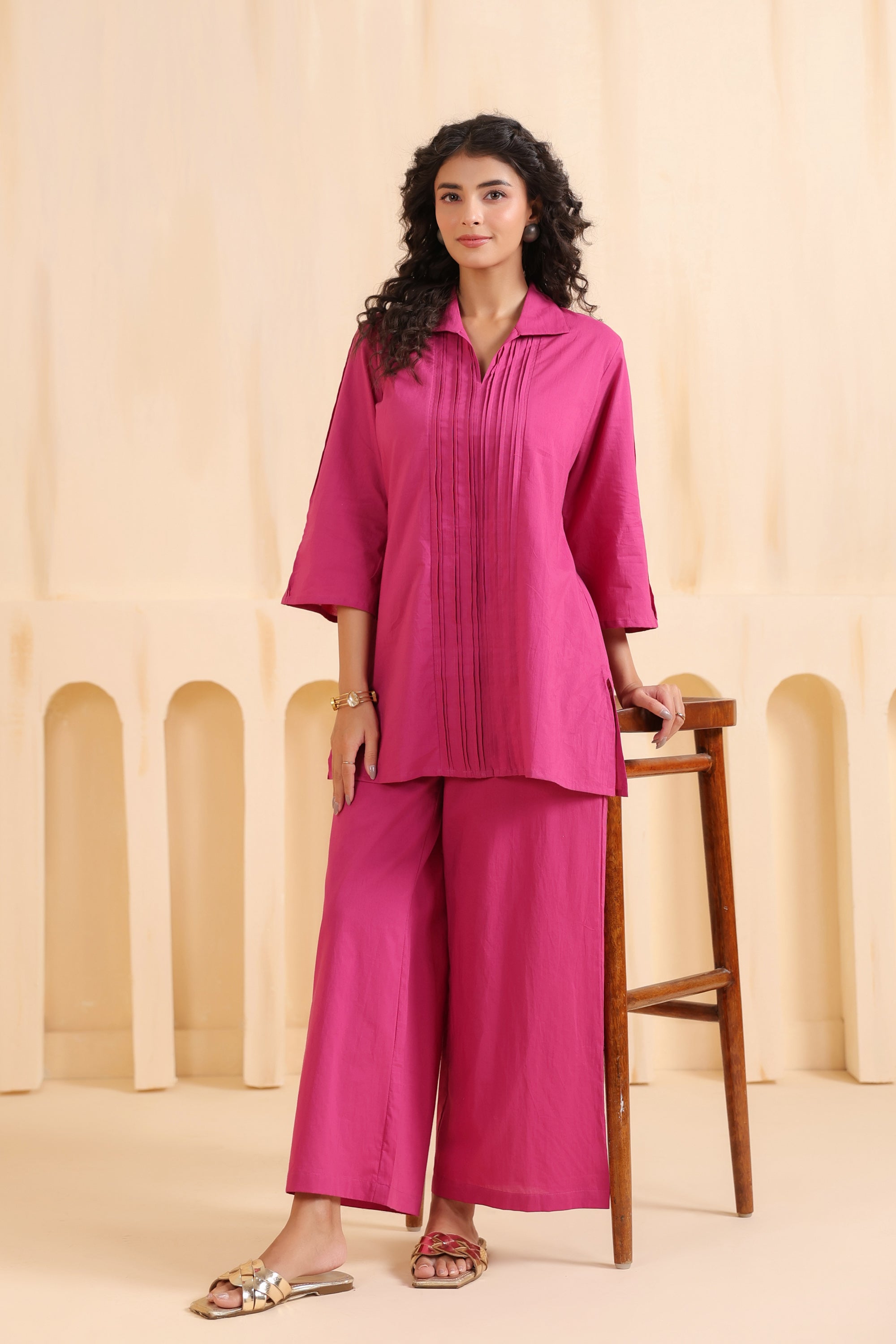 Fuchsia Aura Cotton Co-ord Set