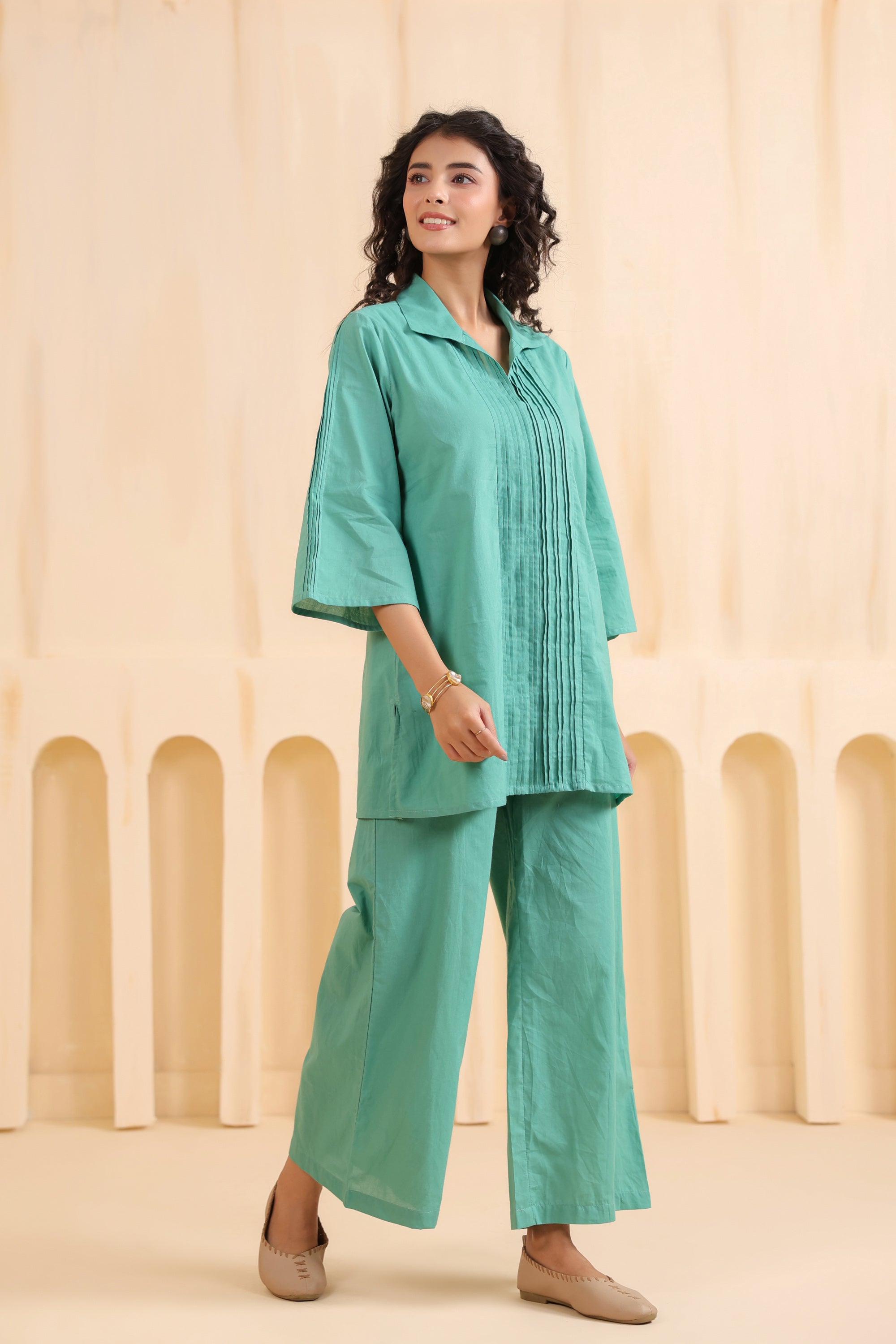 Seafoam Ease Cotton Co-ord Set