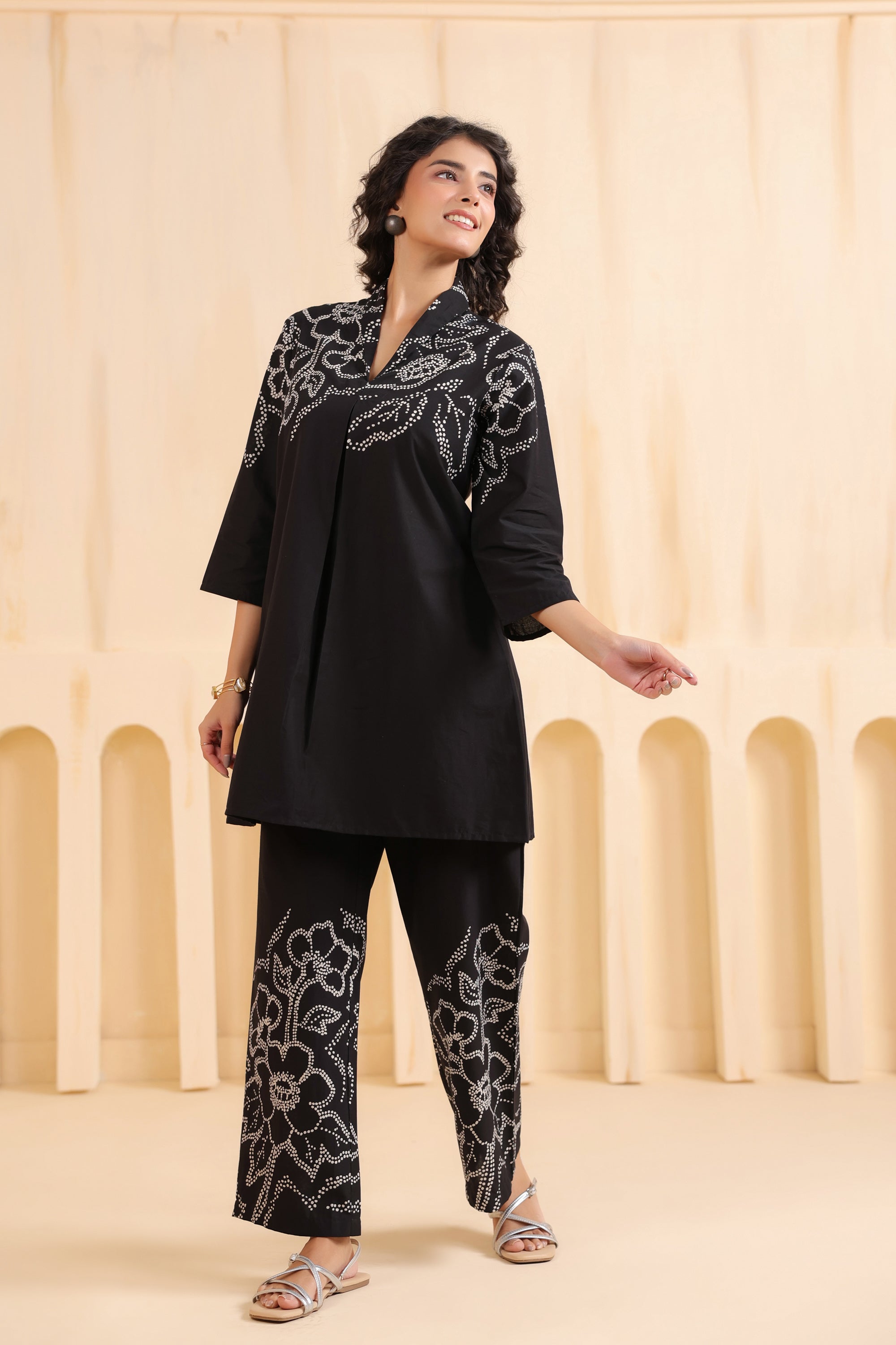 Noir Cotton Floral Printed Co-ord Set