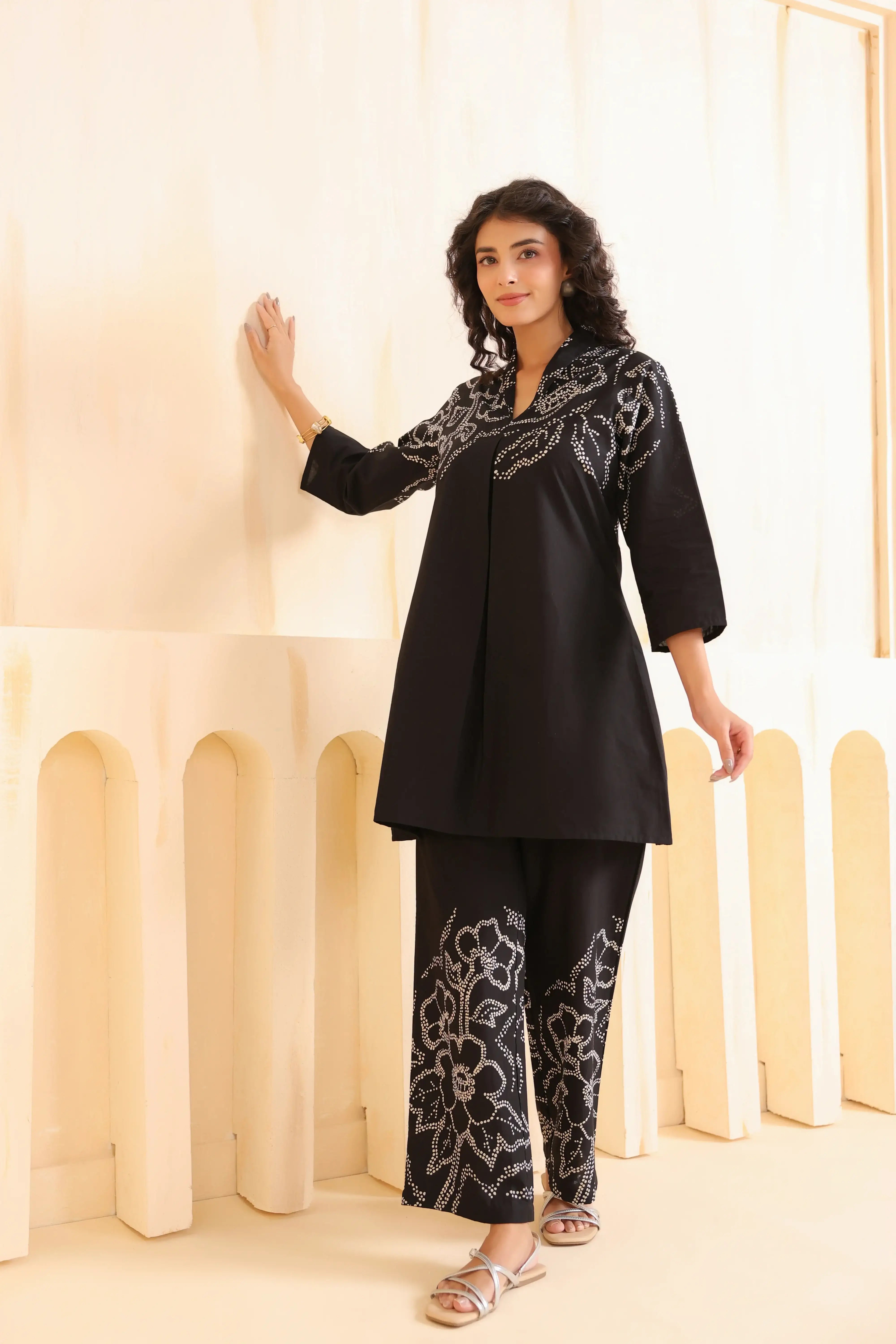 Noir Cotton Flora Co-ord Set
