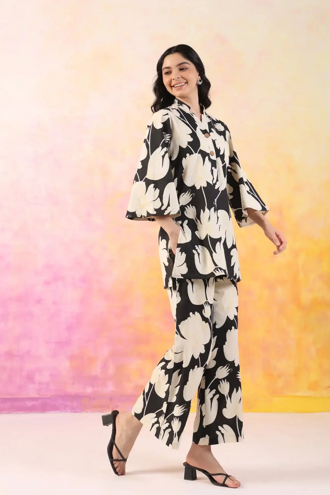 Exotic Vibes Palazzo Cotton Flex Loungewear Set