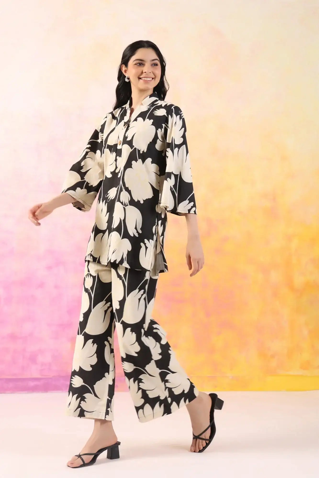Exotic Vibes Palazzo Cotton Flex Loungewear Set