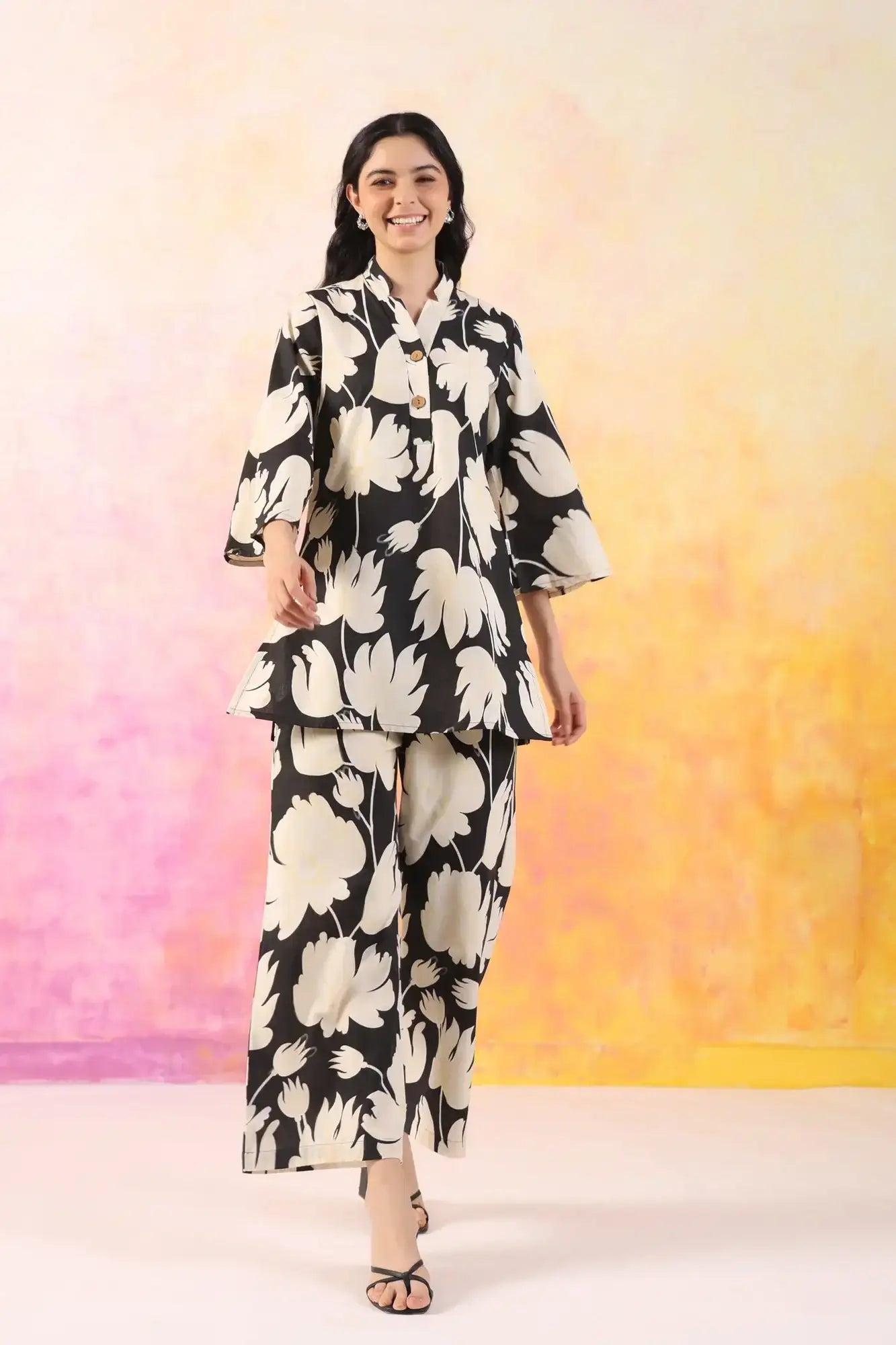 Exotic Vibes Palazzo Cotton Flex Loungewear Set